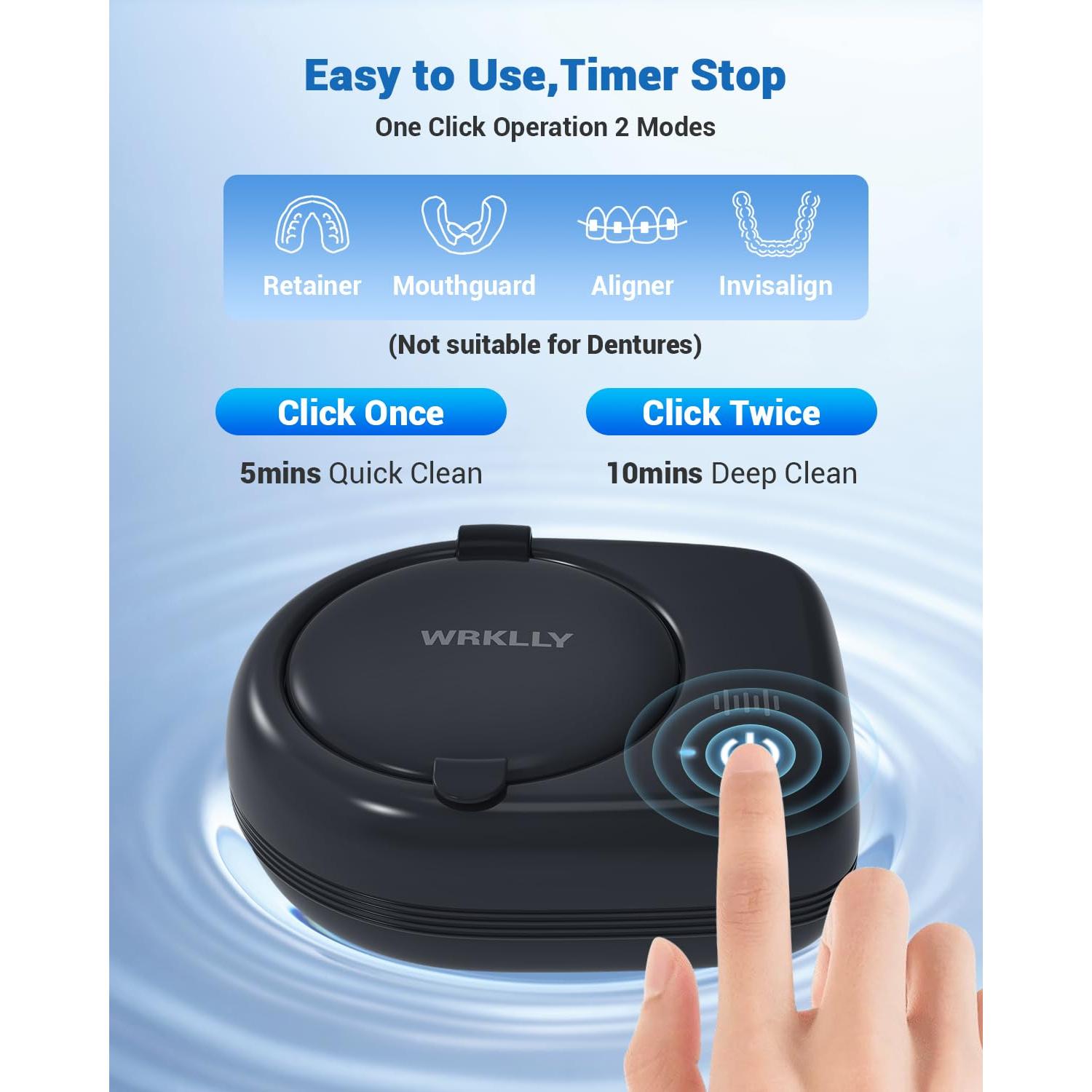 Limpiadora Ultrasónica de Retenedores WRKLLY 50kHz Portátil