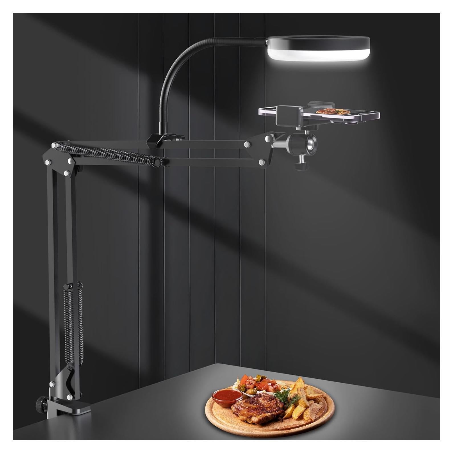 Soporte de Teléfono con Luz de Anillo Mionondi para Grabación