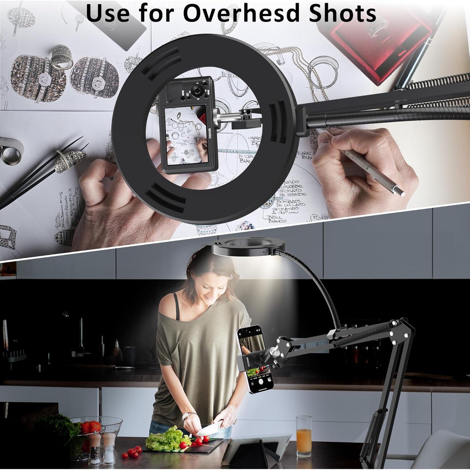 Soporte de Teléfono con Luz de Anillo Mionondi para Grabación