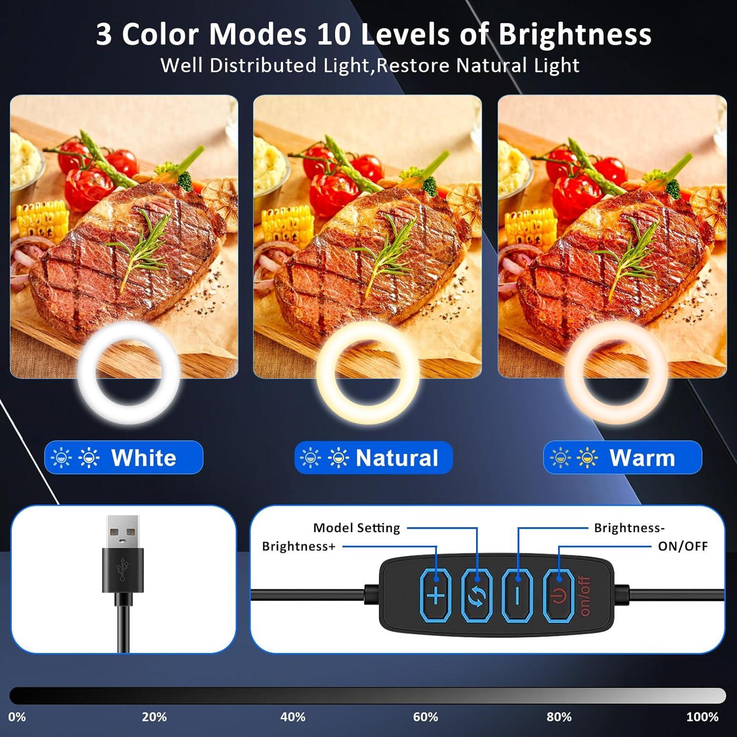 Soporte de Teléfono con Luz de Anillo Mionondi para Grabación