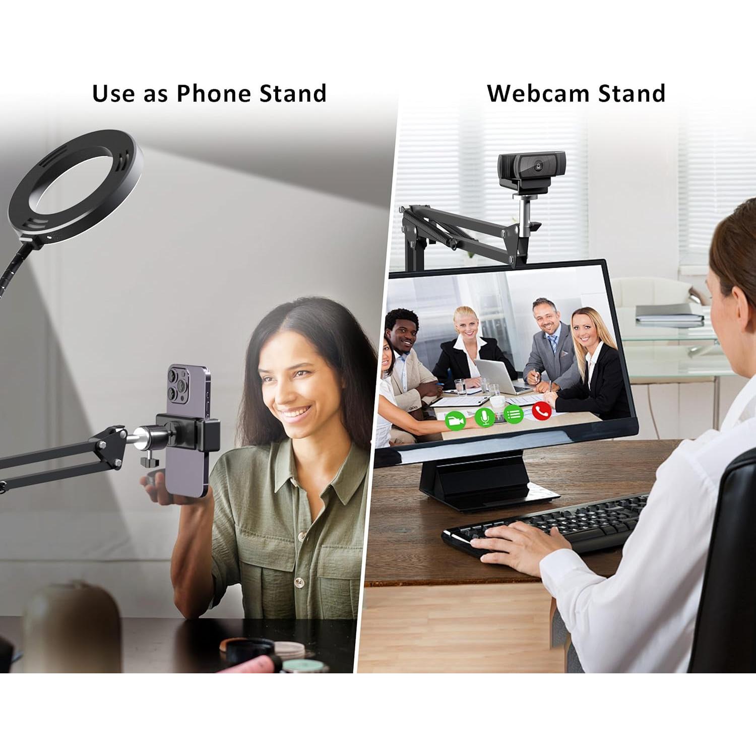 Soporte de Teléfono con Luz de Anillo Mionondi para Grabación