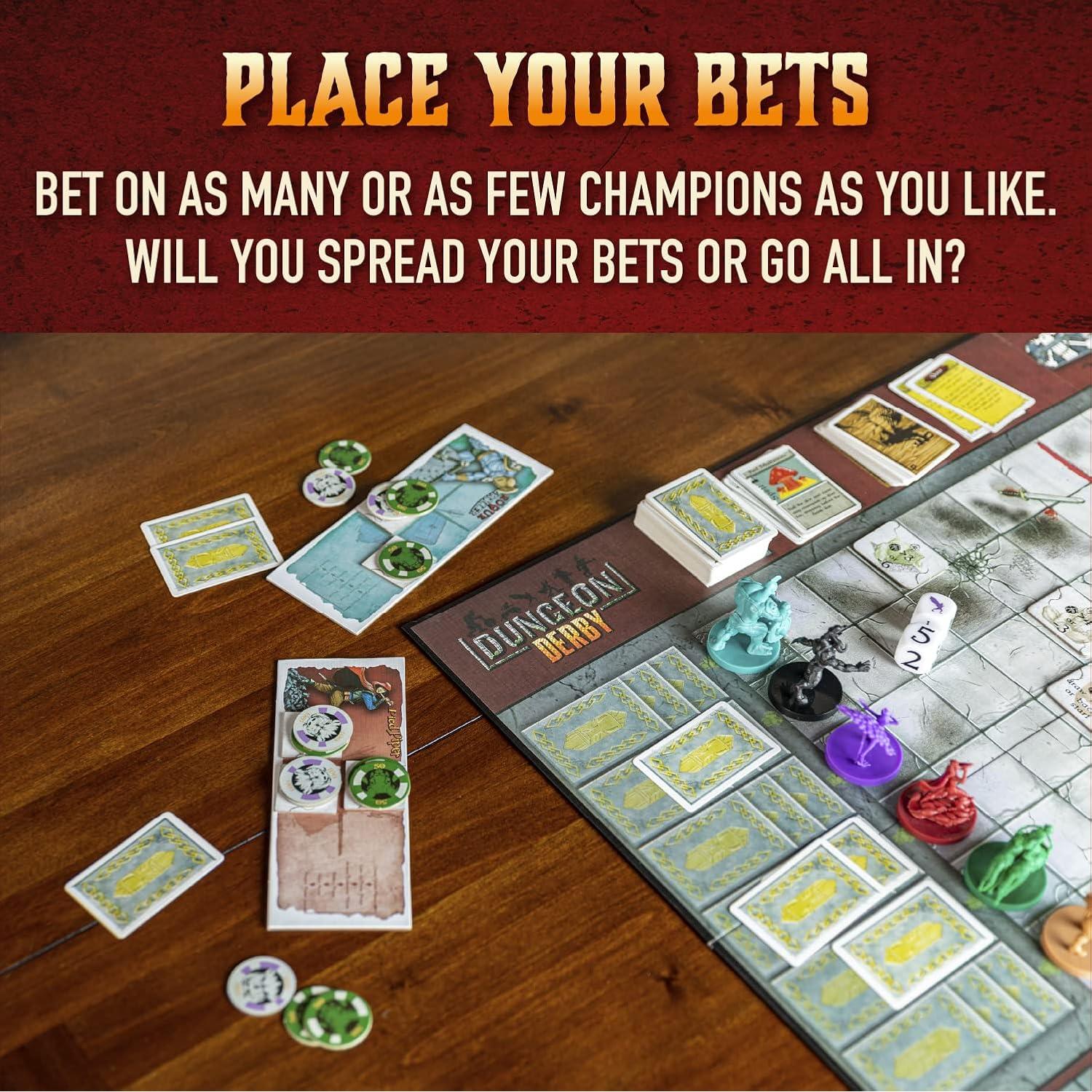 Dungeon Derby Deluxe - Juego de Mesa de Apuestas para 6 Jugadores