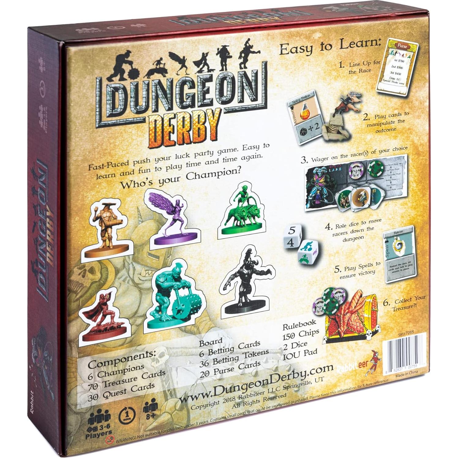 Dungeon Derby Deluxe - Juego de Mesa de Apuestas para 6 Jugadores
