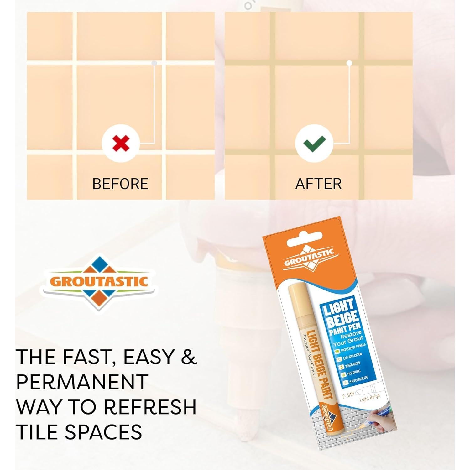 Lápiz de Lechada Groutastic Beige Claro - Restaura y Sella