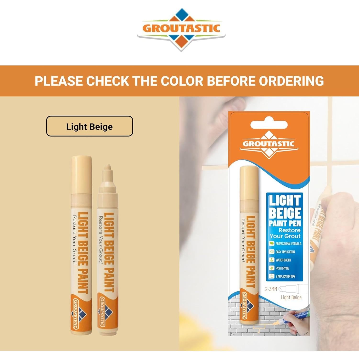 Lápiz de Lechada Groutastic Beige Claro - Restaura y Sella