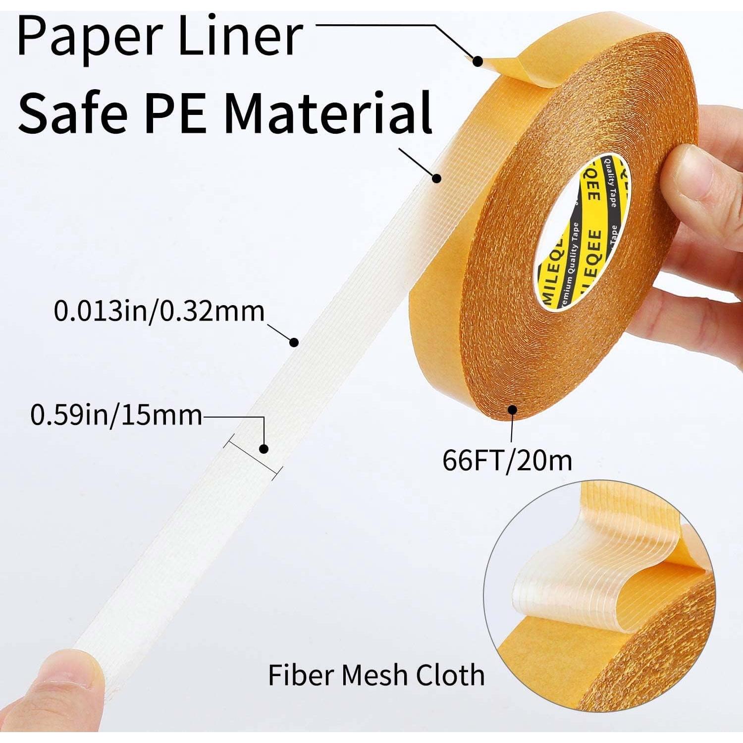 Cinta Doble Cara Alta Resistencia MILEQEE 5 Paquetes 20.1m