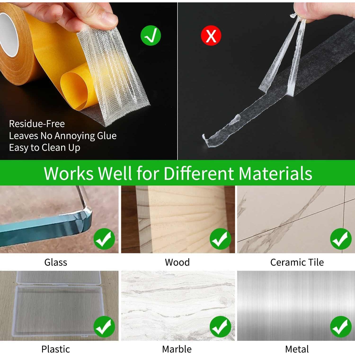 Cinta Doble Cara MILEQEE 8.1cm x 10m - Paquete de 2