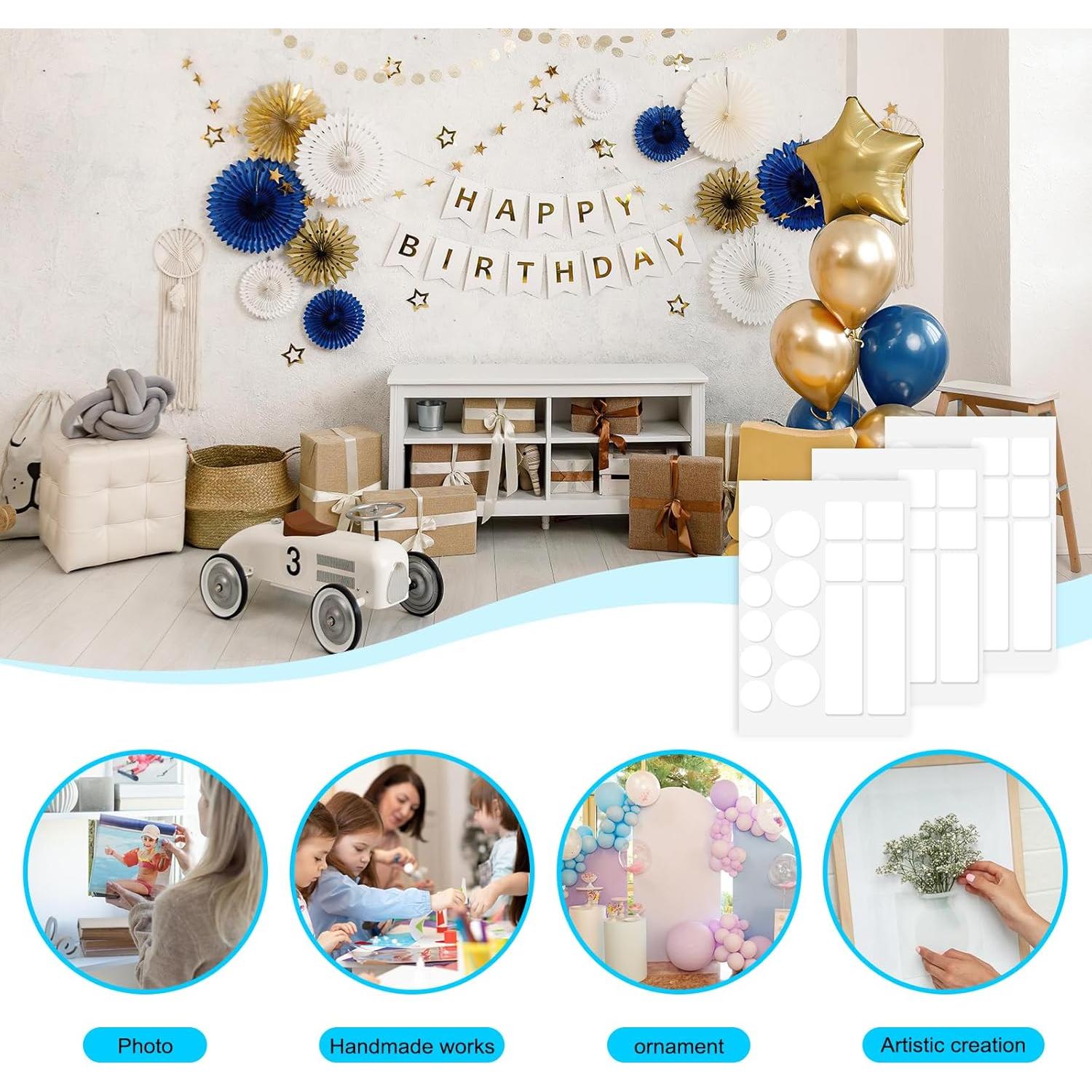 Cinta Doble Cara Adhesiva 112 Piezas Widisiker - Puntos y Tiras