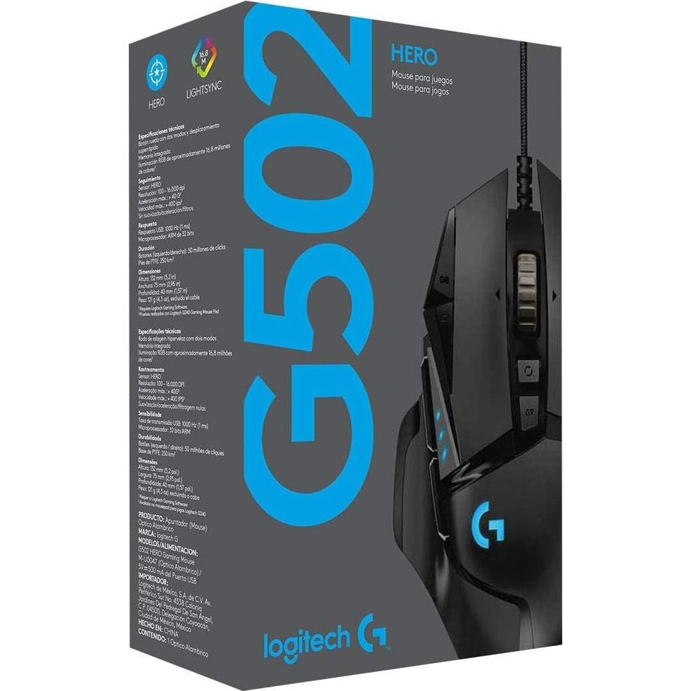 Ratón Gaming Logitech G502 Proteus Core 12000 DPI Ajustable