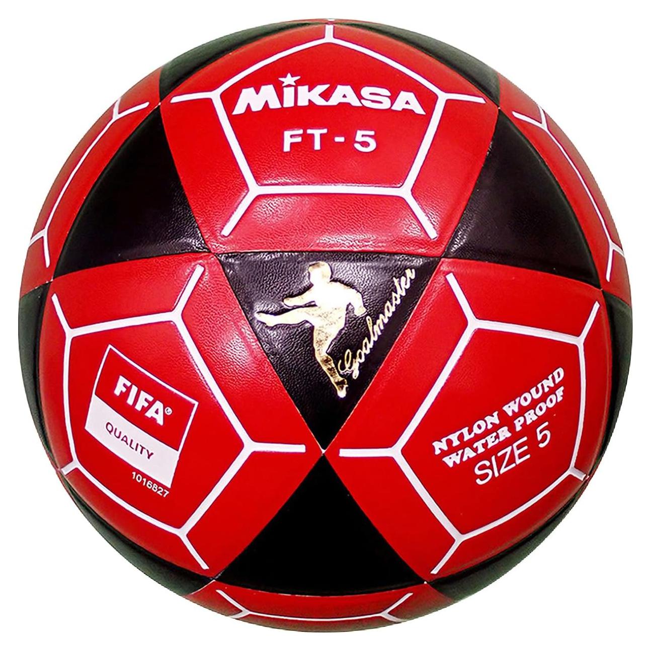 Balón de Fútbol Mikasa Goal Master Tamaño 5 Negro/Rojo