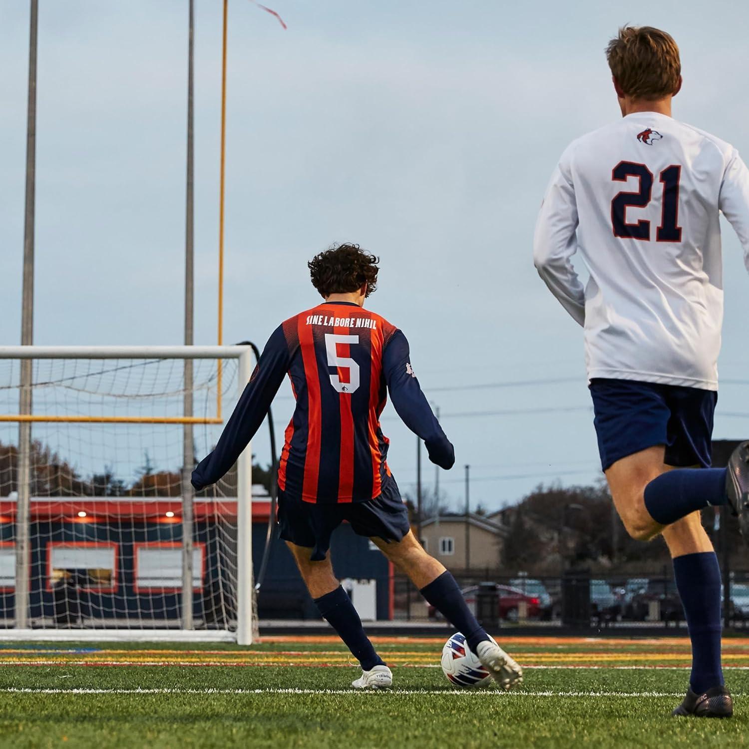 Balón de Fútbol Wilson NCAA Vivido Tamaño 5 Blanco/Naranja/Púrpura