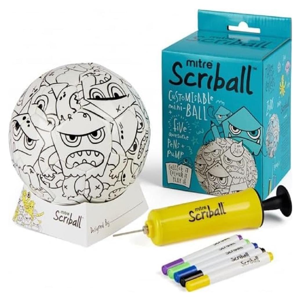 Balón de Fútbol Mini Personalizable Mitre Scriball Multi Azul