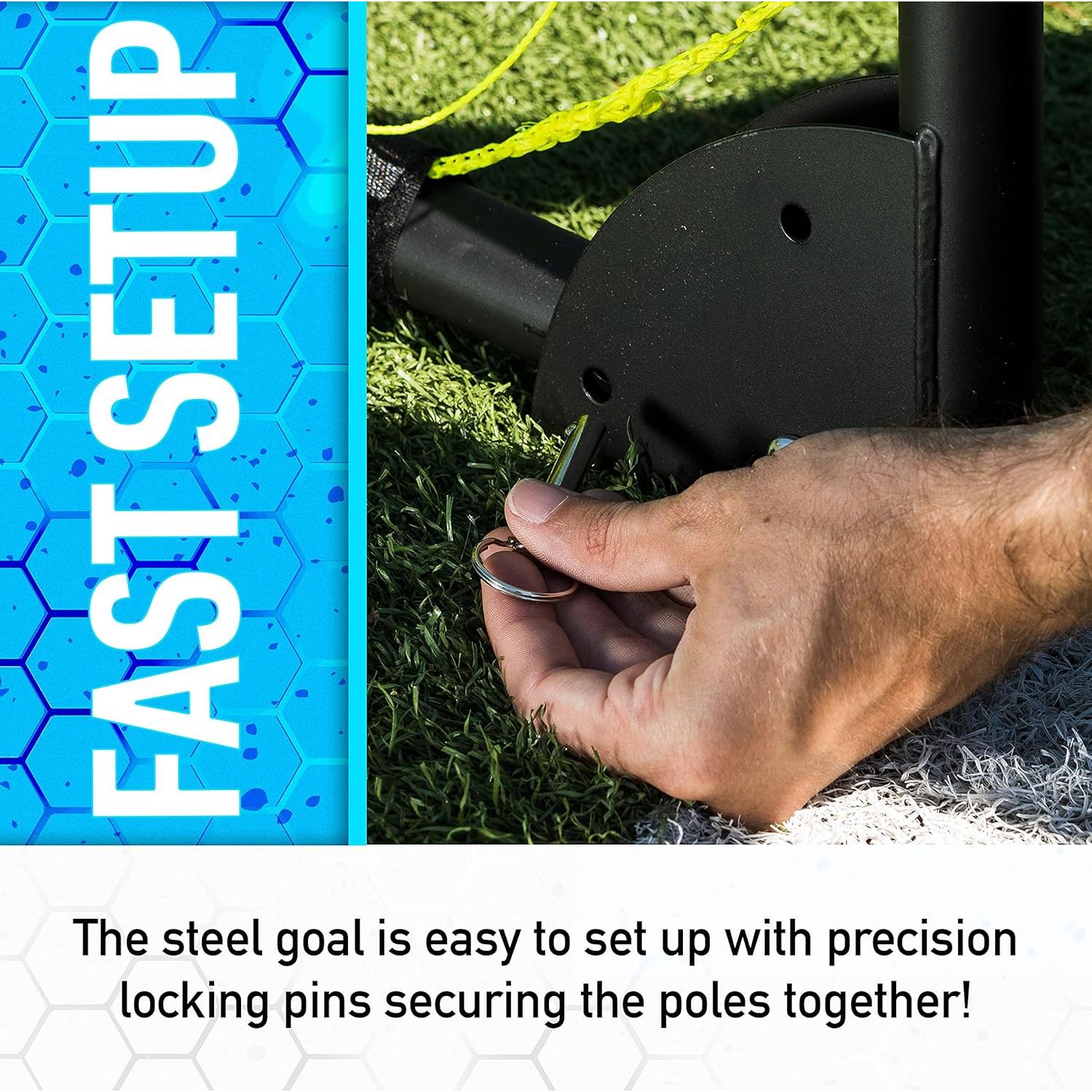 Gol de Fútbol Plegable Franklin Sports 6' x 4' Acero Negro