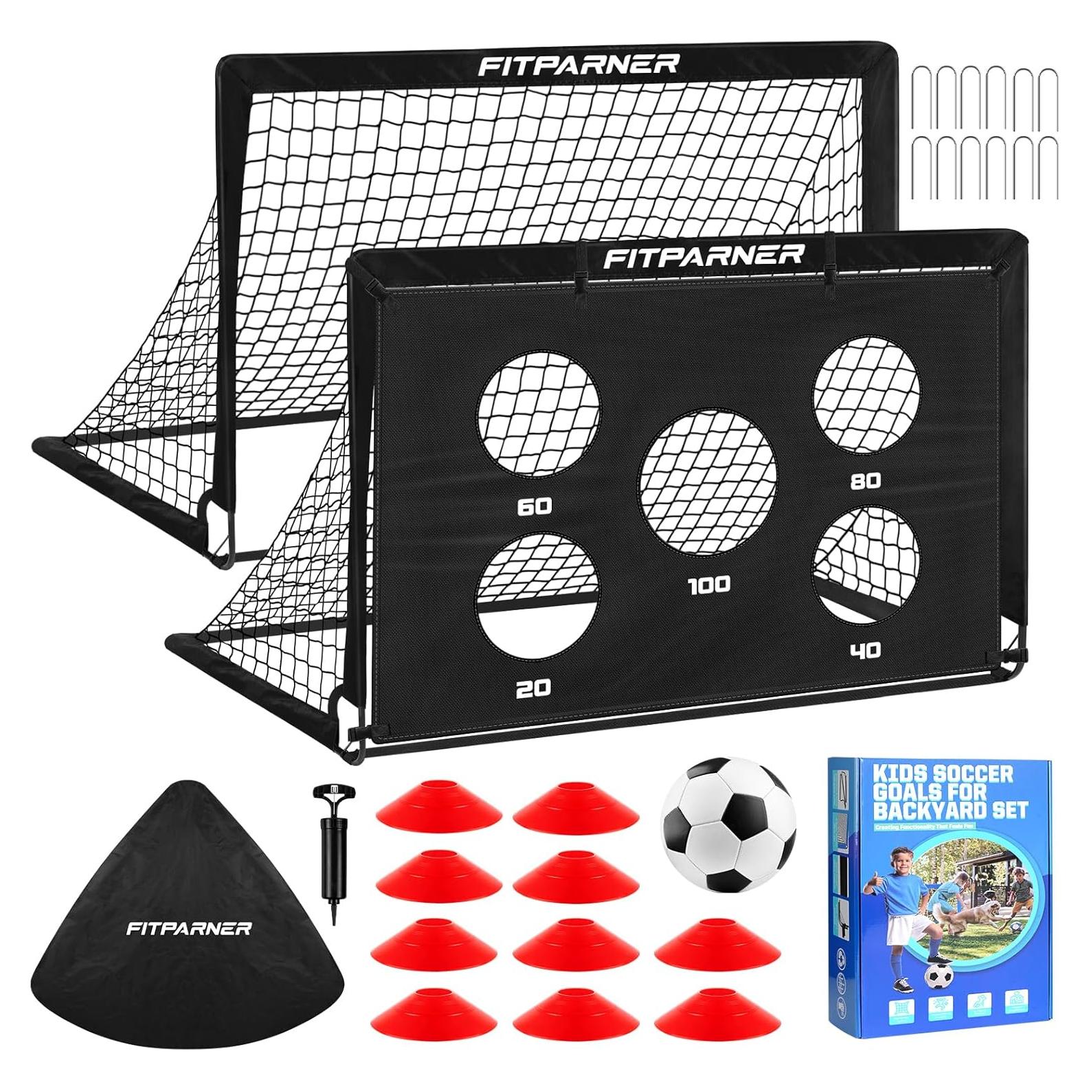 Portería de Fútbol Infantil FITPARNER 4x3FT Portátil con Balón