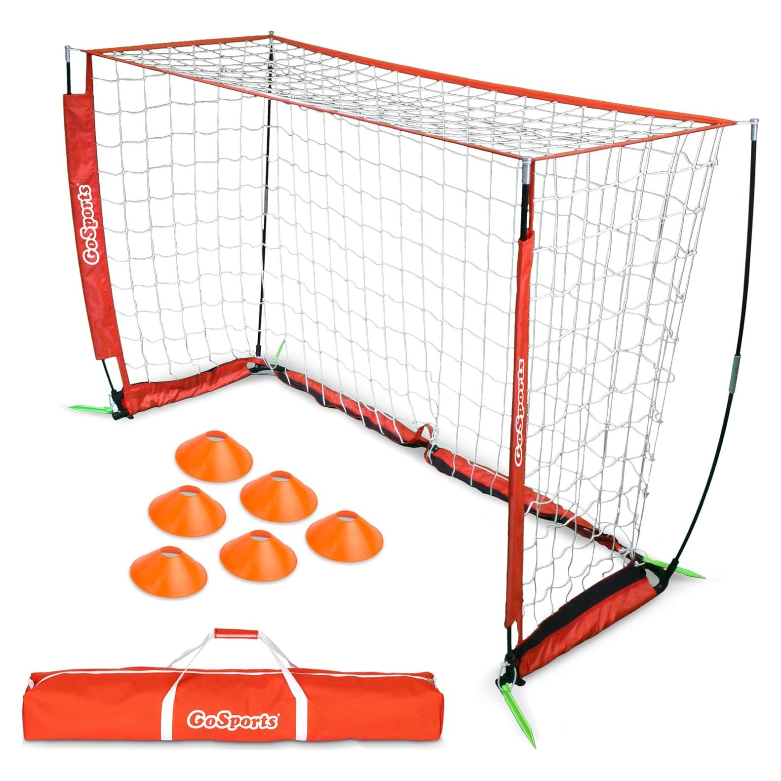 Portería de Fútbol GoSports Elite 6x4 pies con Accesorios