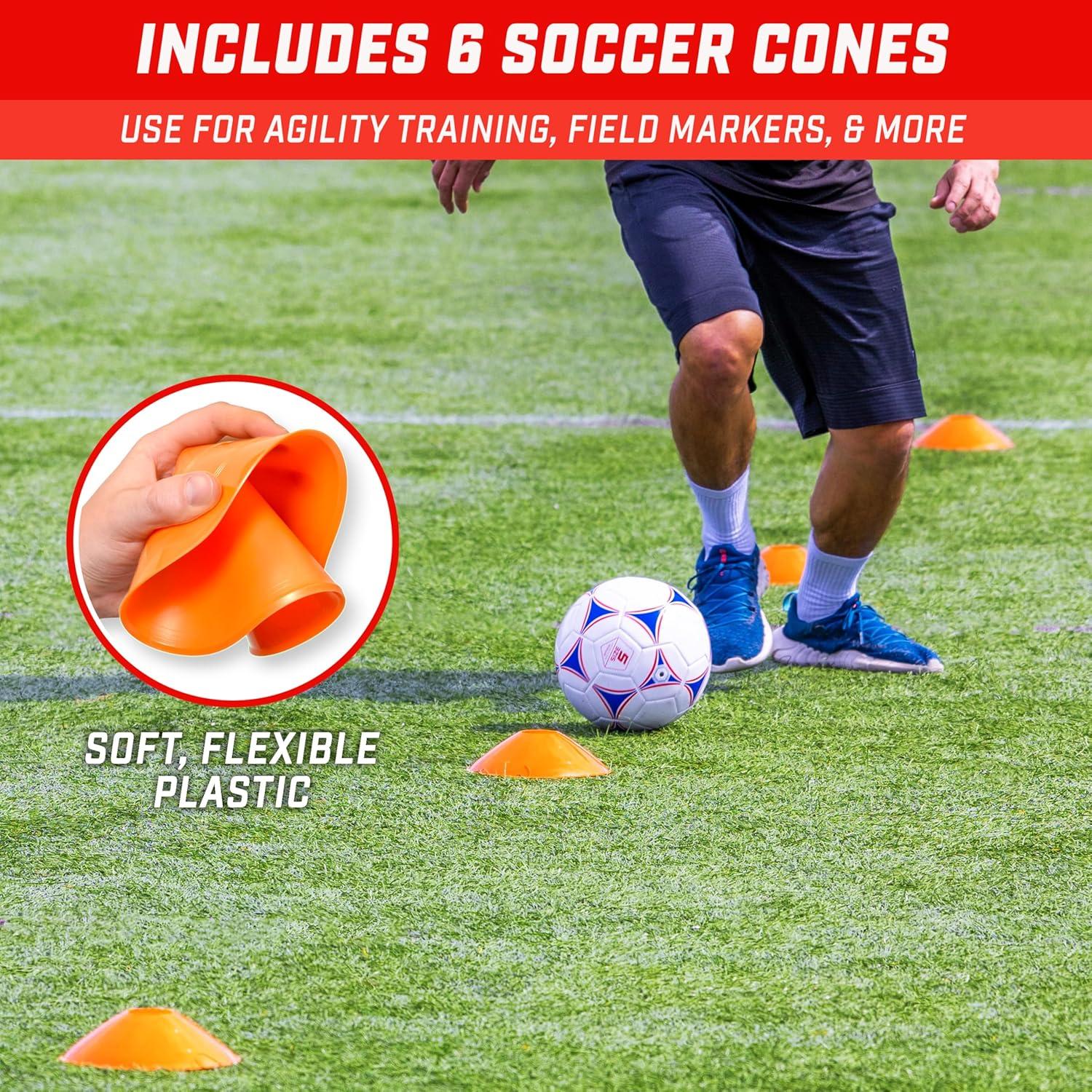 Portería de Fútbol GoSports Elite 6x4 pies con Accesorios