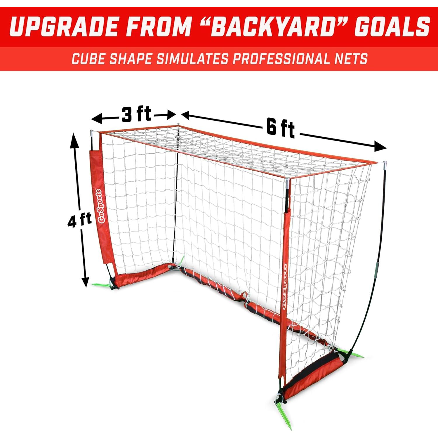 Portería de Fútbol GoSports Elite 6x4 pies con Accesorios