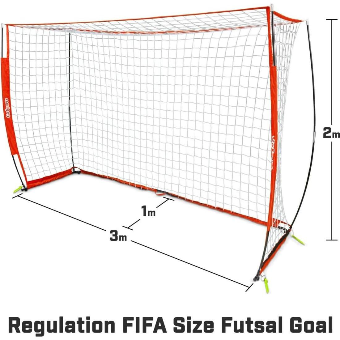 Meta de Futsal GoSports Elite 3x2m Plegable con Red y Bolsa