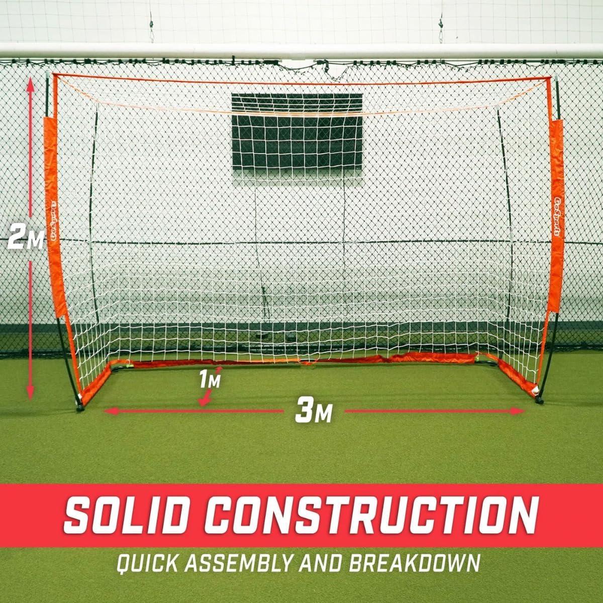 Meta de Futsal GoSports Elite 3x2m Plegable con Red y Bolsa