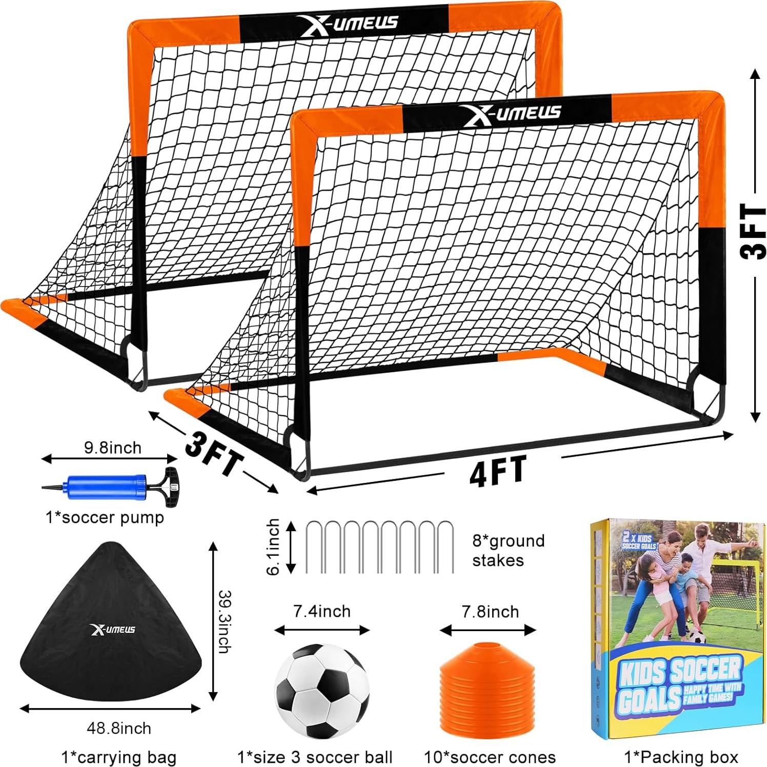 Porterías de Fútbol para Niños X-UMEUS Set de 2 1.22x0.91m