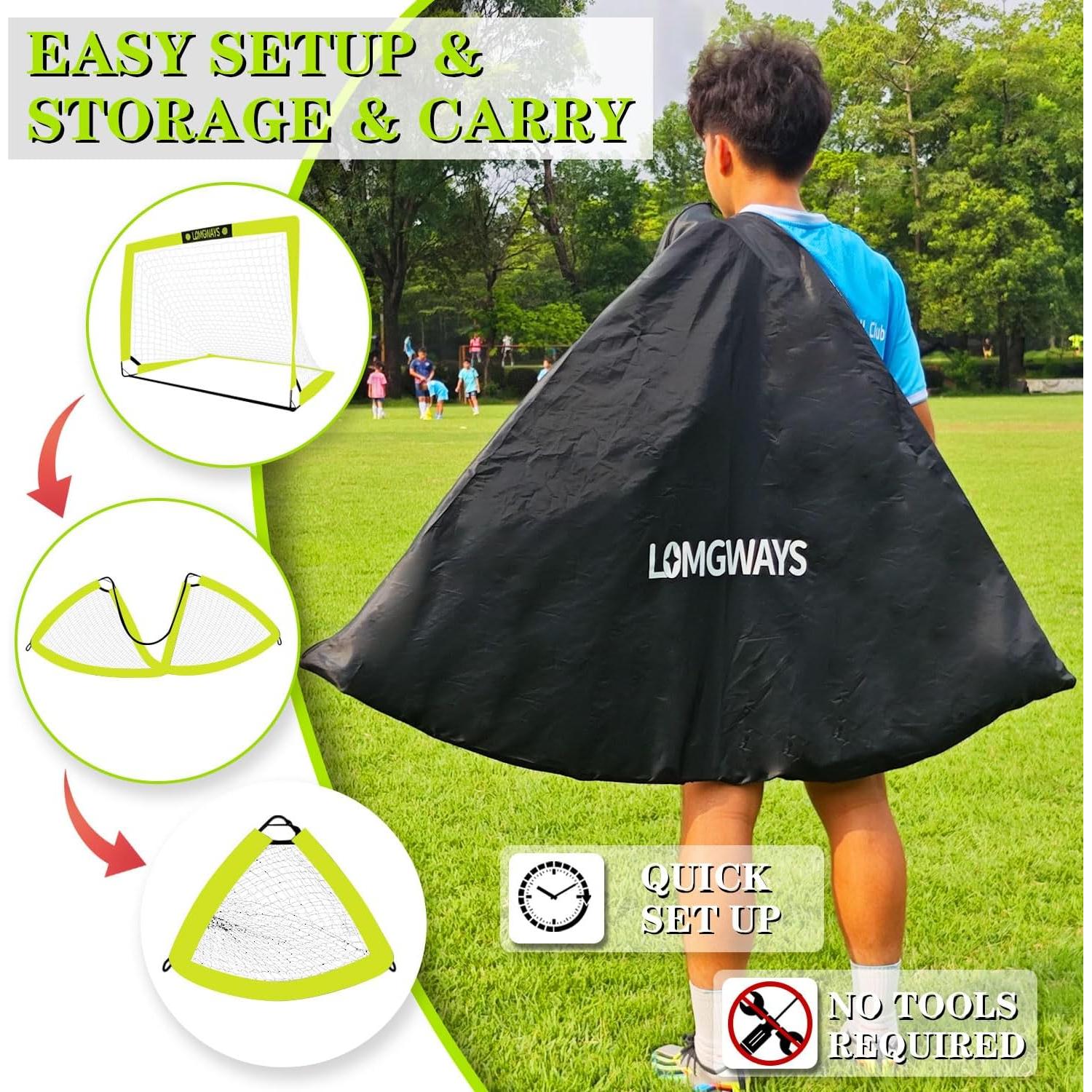 Portería de Fútbol LOMGWAYS 1.22x0.91m Plegable para Niños