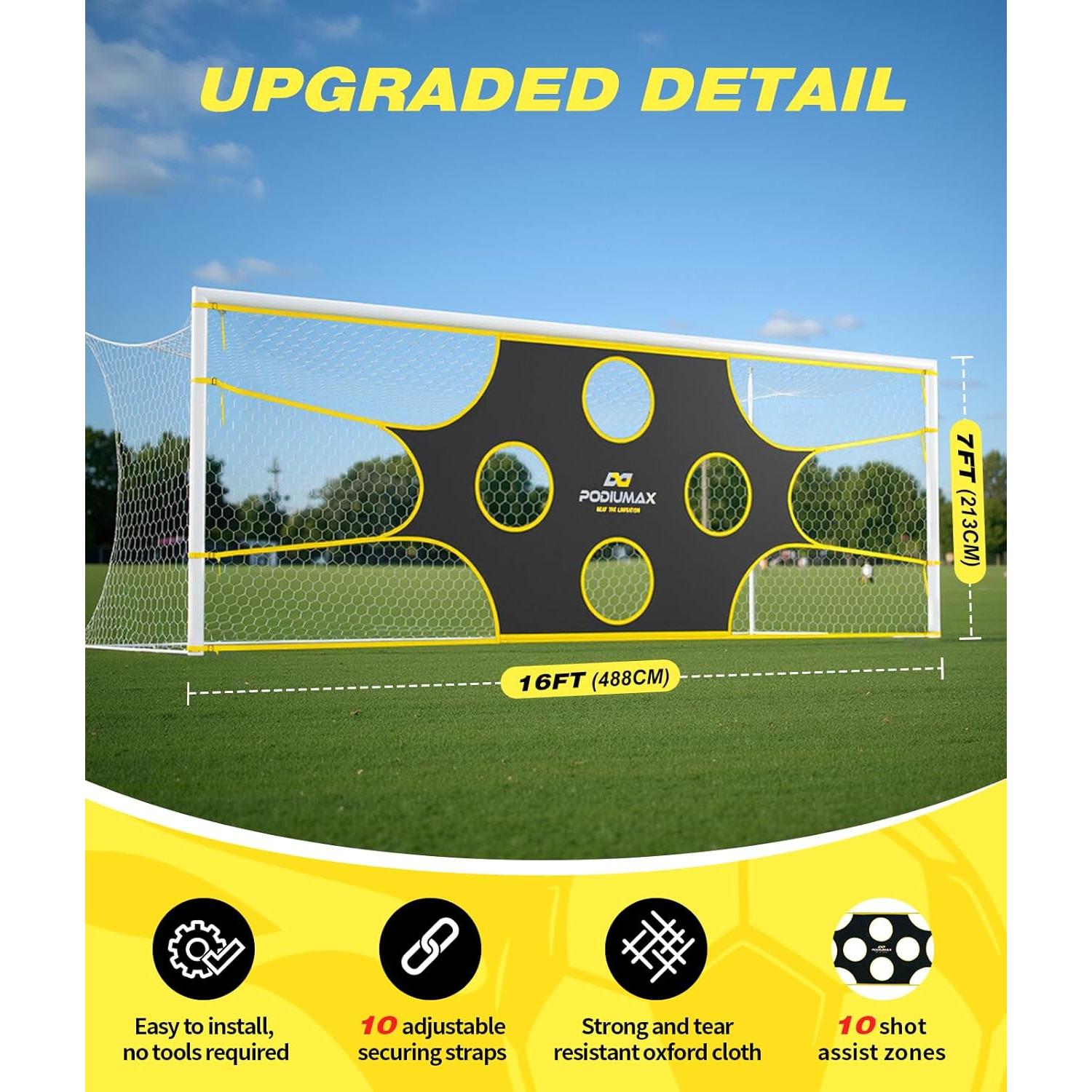 Red de Objetivo de Fútbol PodiuMax 4.88x2.13m con 10 Zonas