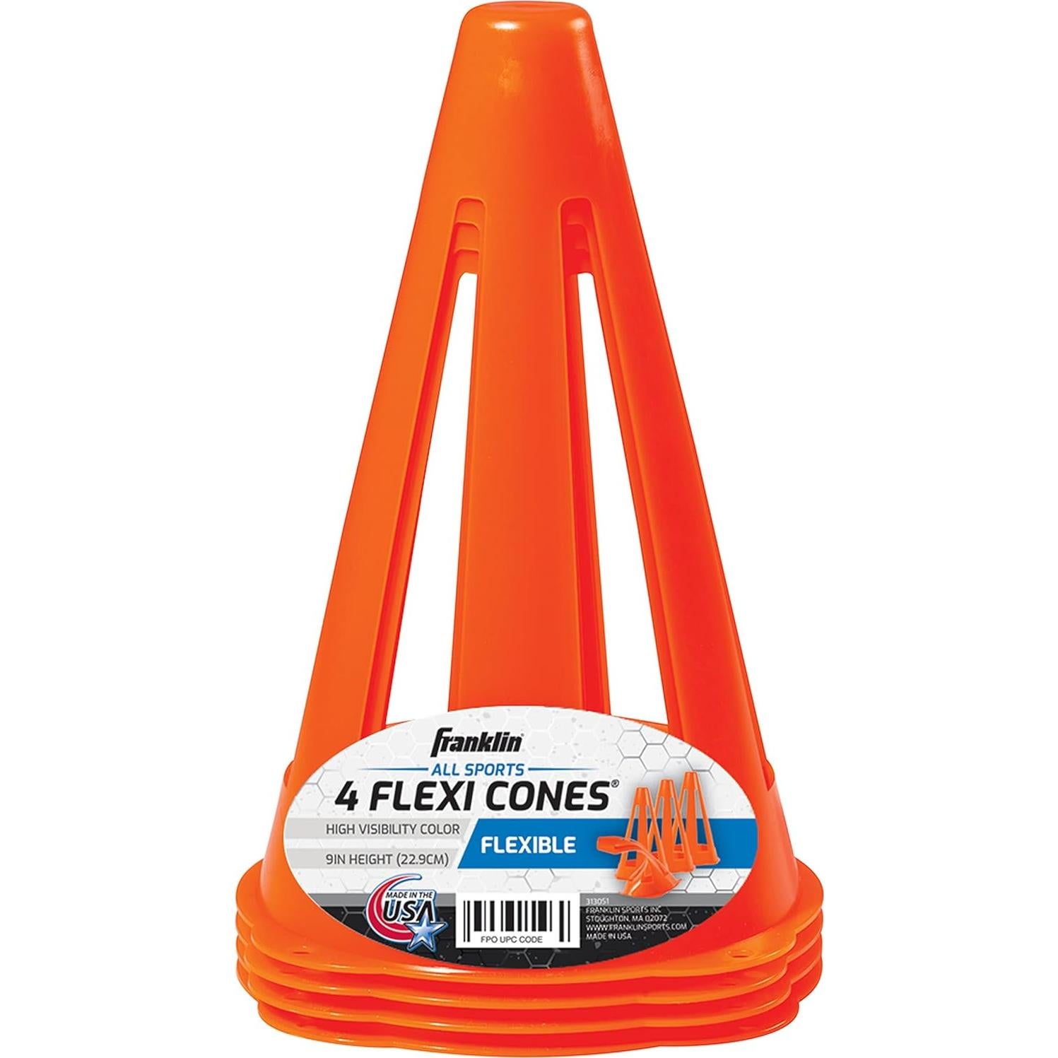 Conos de Fútbol Flexibles Franklin Sports 23 cm - Paquete de 4