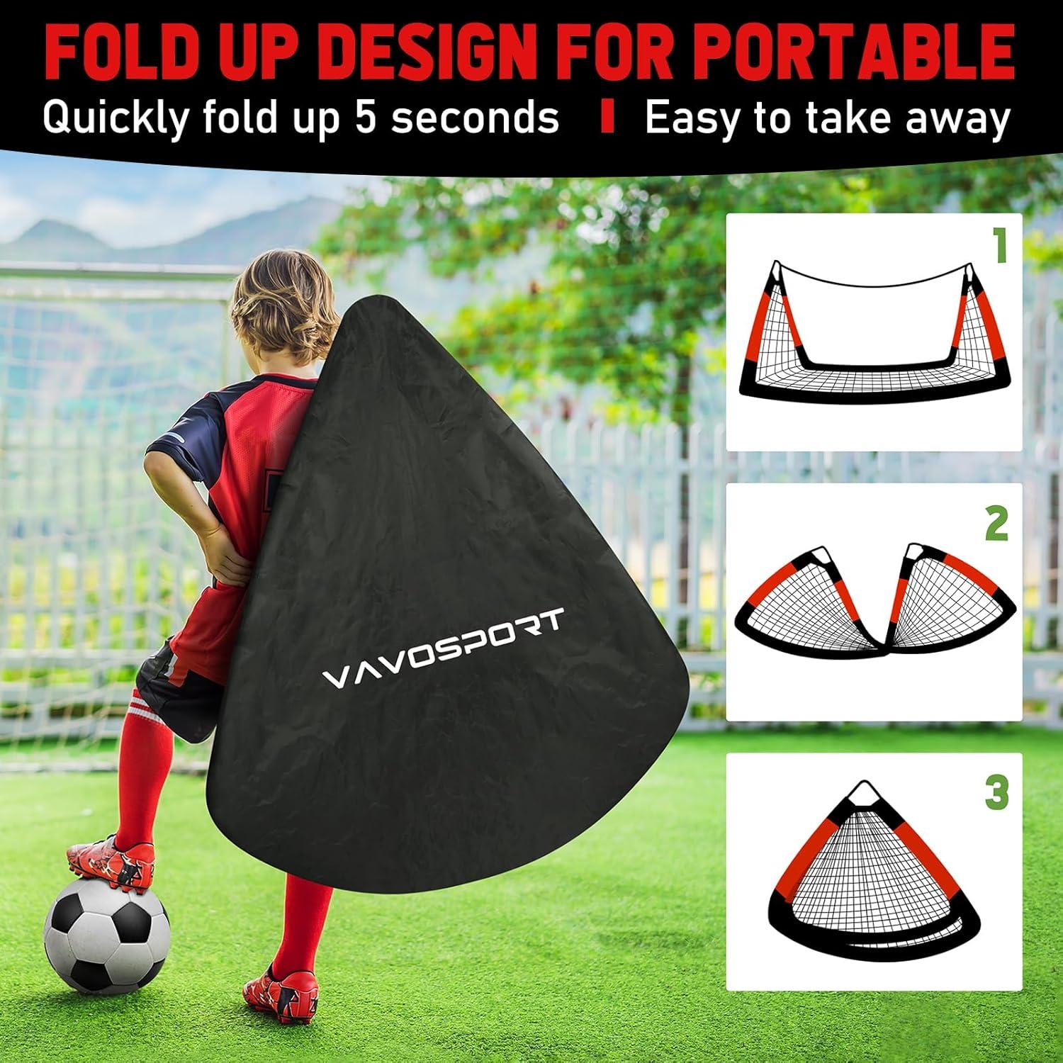 Porterías de Fútbol VAVOSPORT 4x3 para Niños - Set Completo
