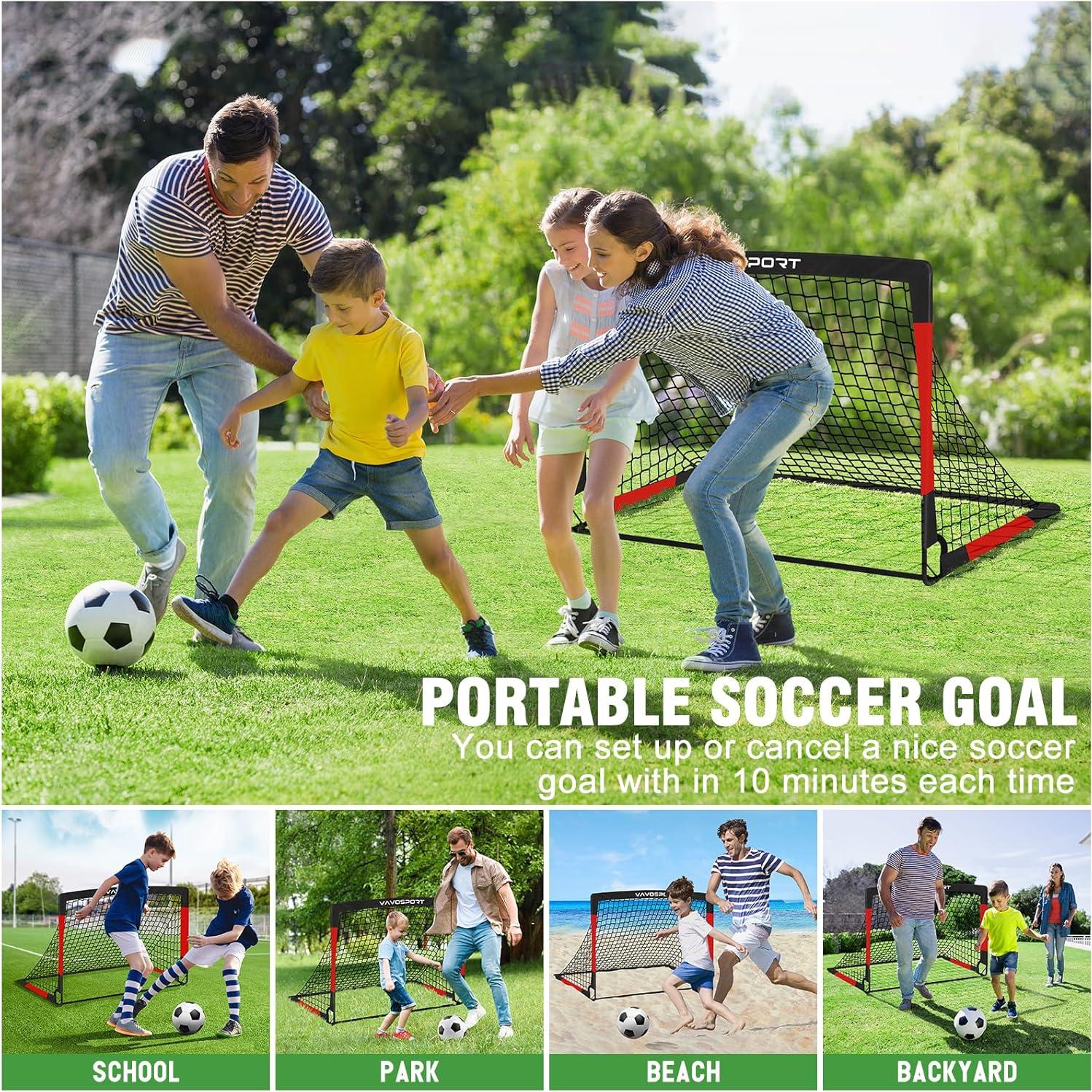 Porterías de Fútbol VAVOSPORT 4x3 para Niños - Set Completo