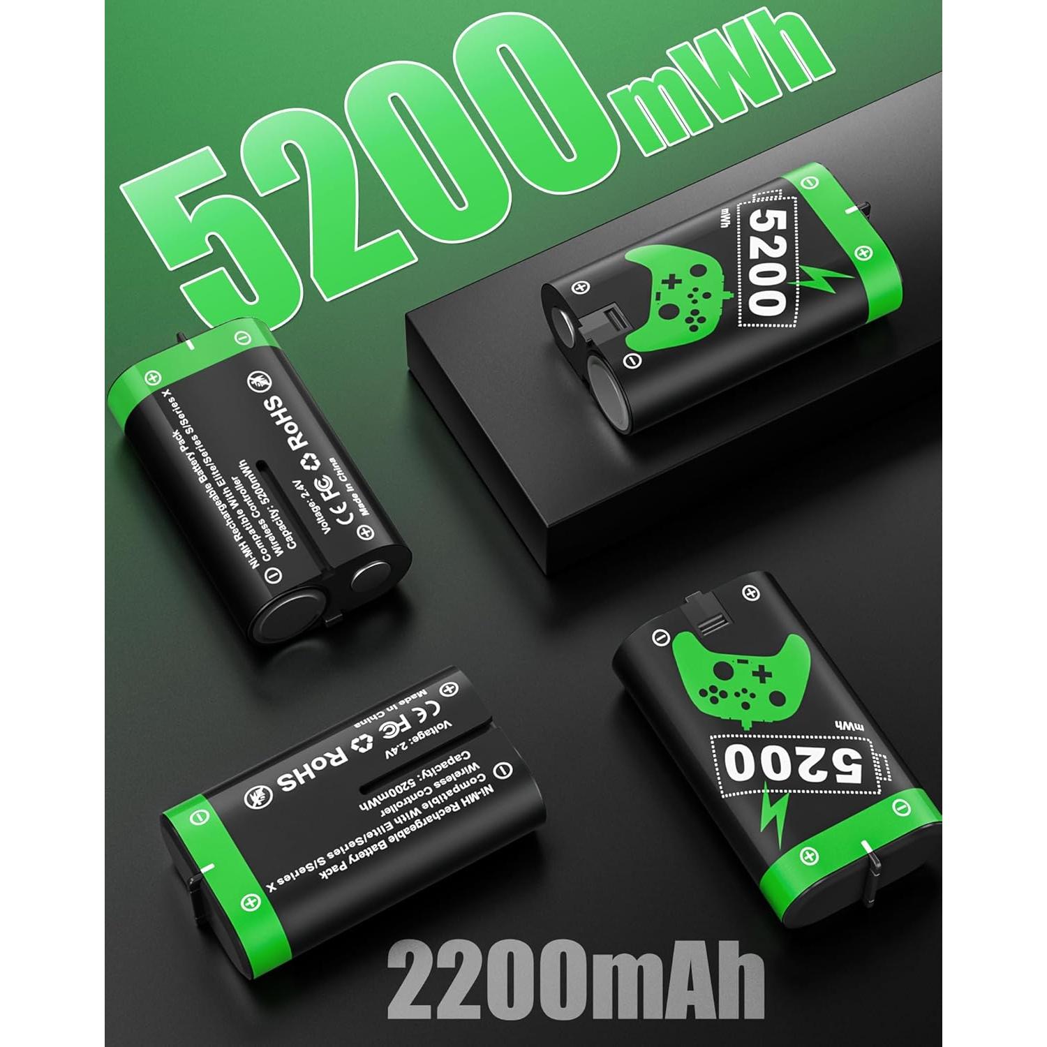 Paquete de Batería Recargable Honghao para Xbox 4x5200mAh