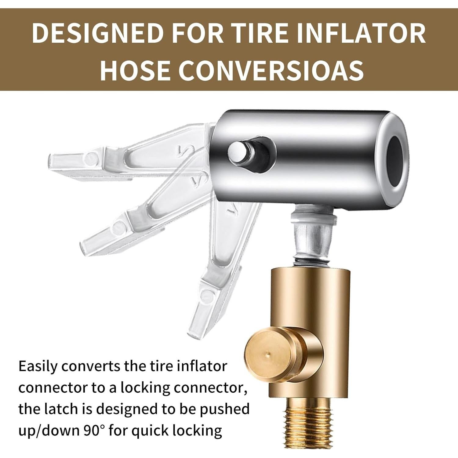 Adaptador de Manguera Inflador Neumáticos Wmavale 90° Metal