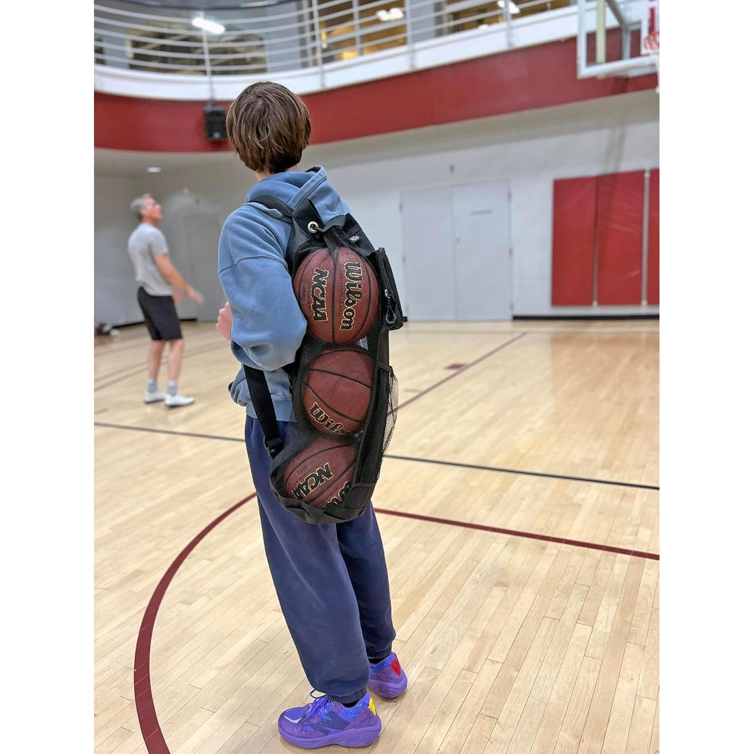 Bolsa Deportiva HOTZ para 3 Balones de Baloncesto - Lona y Malla