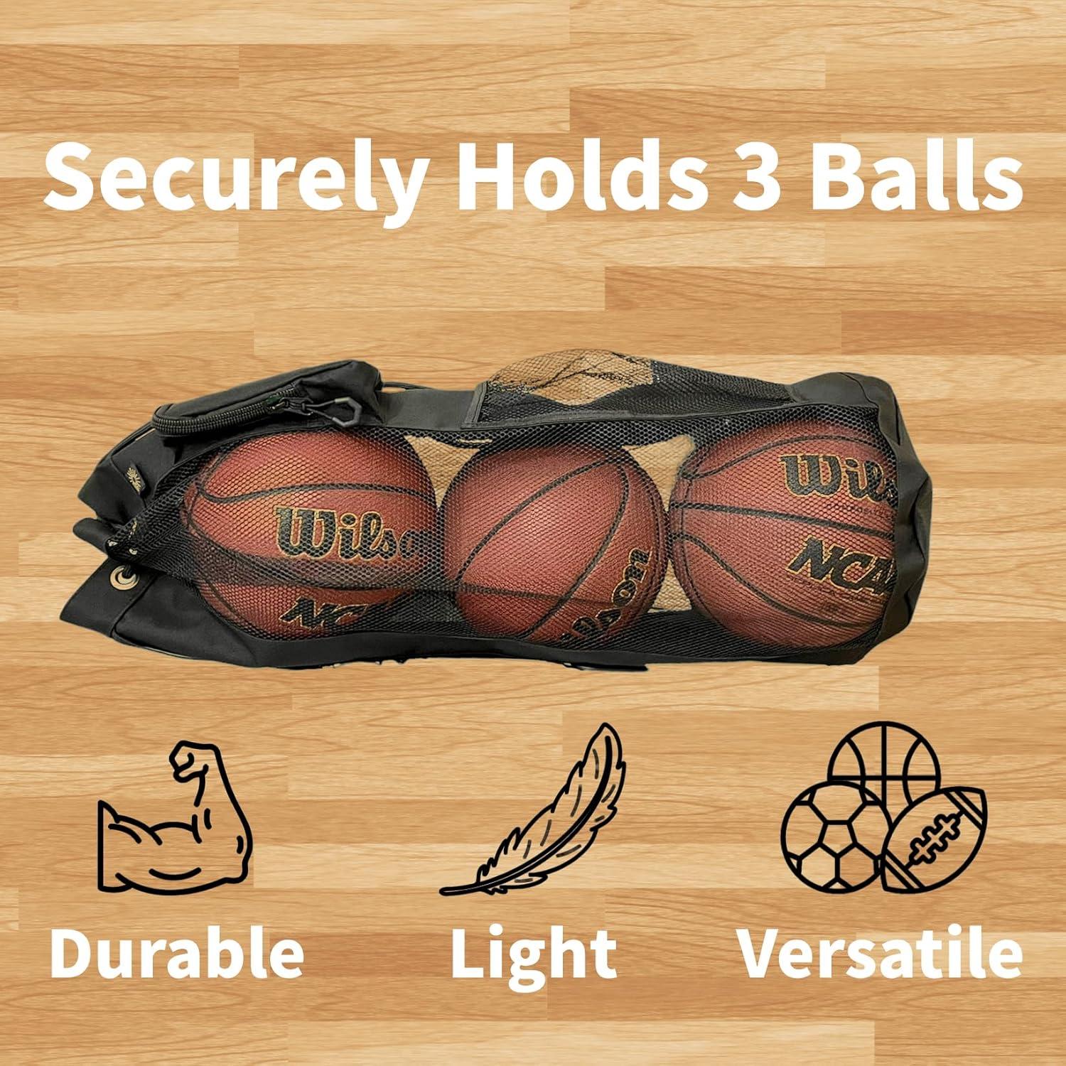 Bolsa Deportiva HOTZ para 3 Balones de Baloncesto - Lona y Malla