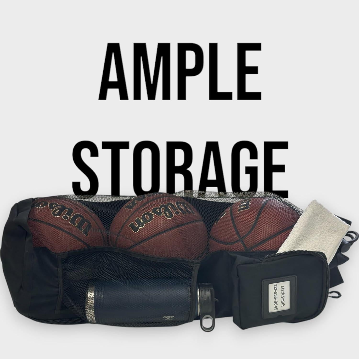 Bolsa Deportiva HOTZ para 3 Balones de Baloncesto - Lona y Malla