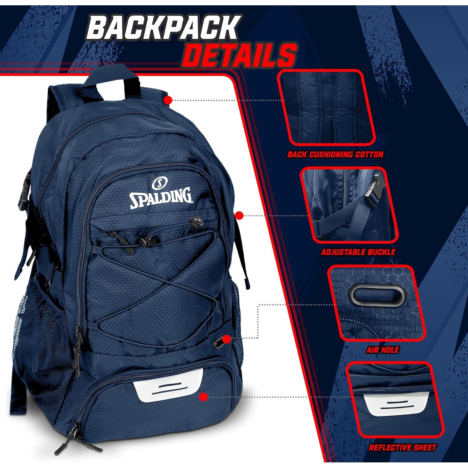 Mochila de Fútbol Spalding Azul 30L con Compartimento para Balón