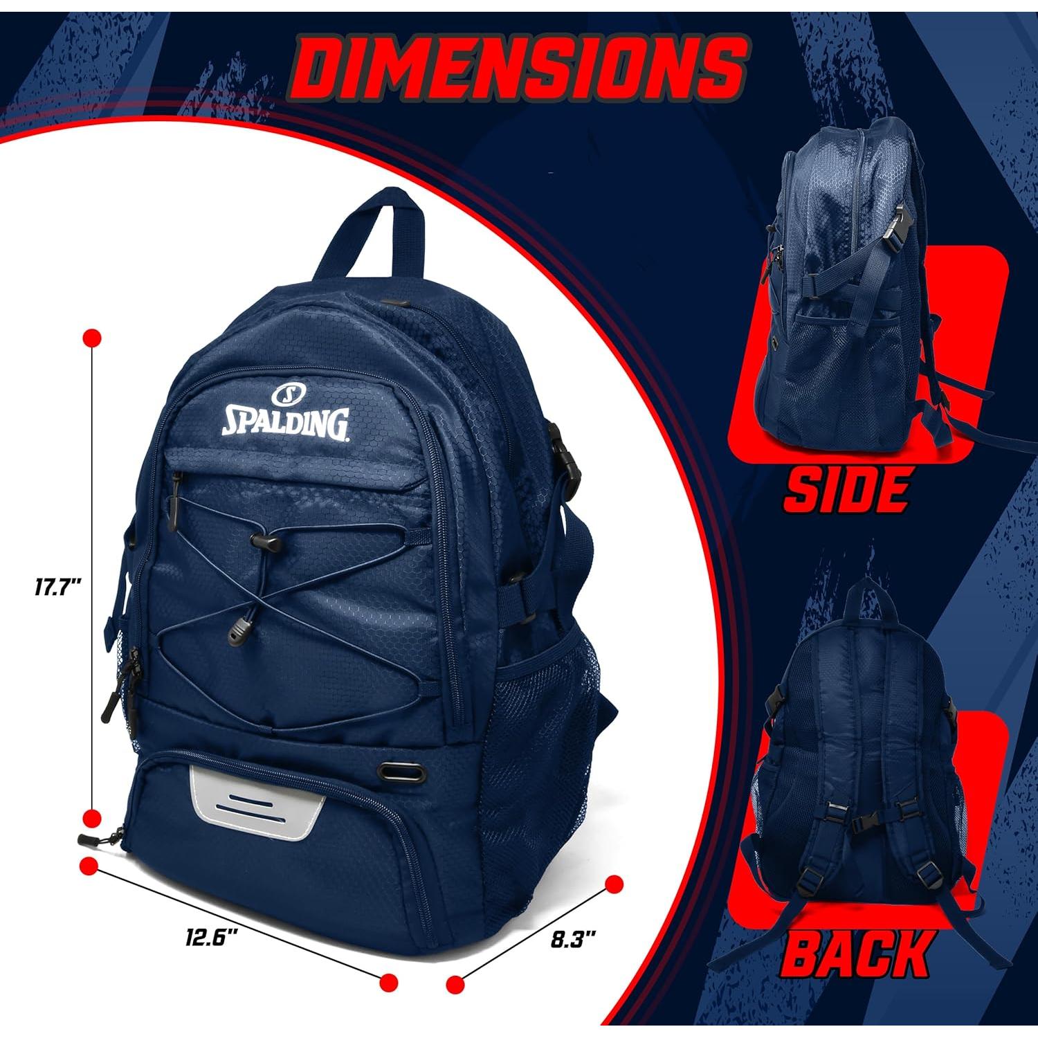 Mochila de Fútbol Spalding Azul 30L con Compartimento para Balón
