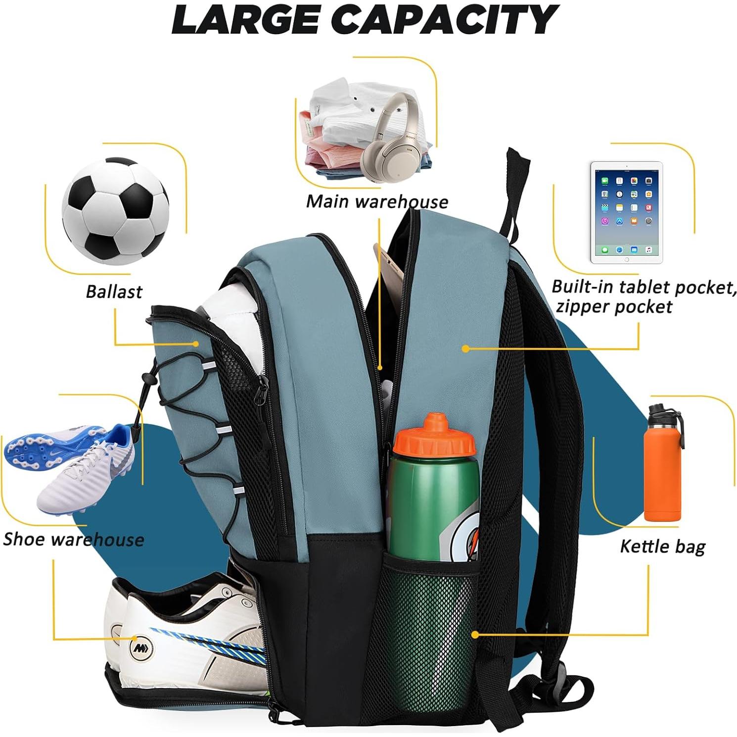 Mochila Deportiva Goloni para Fútbol y Baloncesto 30L Azul