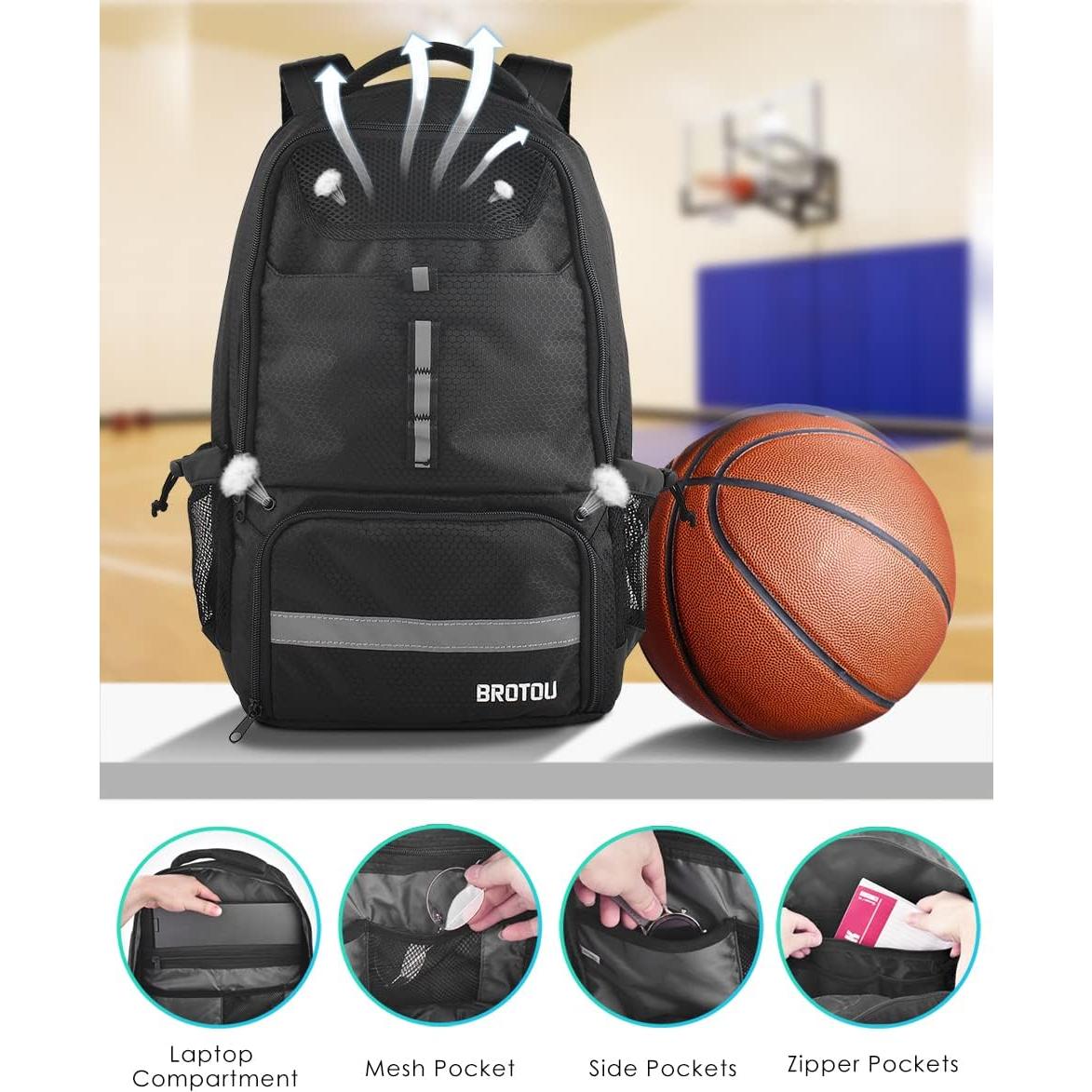 Mochila de Baloncesto BROTOU 35L con Compartimento para Zapatos