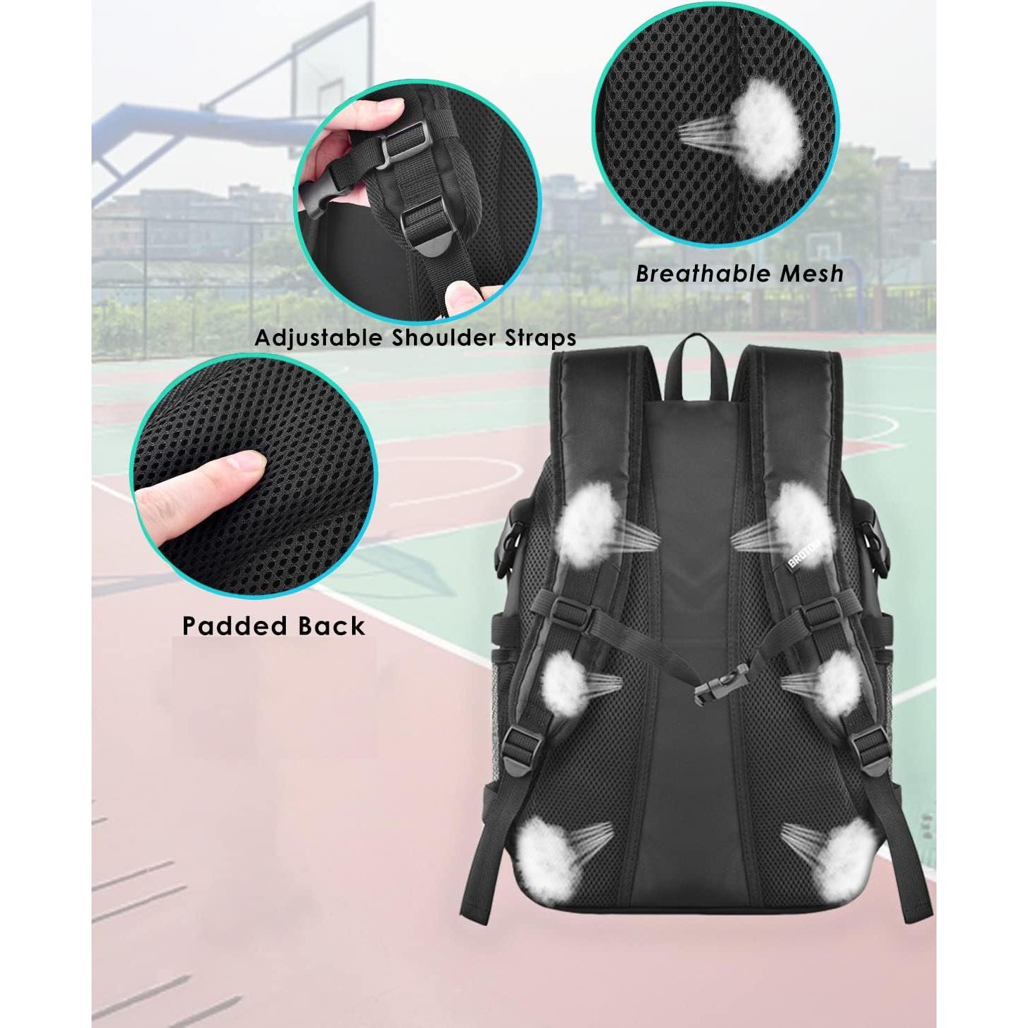 Mochila de Baloncesto BROTOU 35L con Compartimento para Zapatos