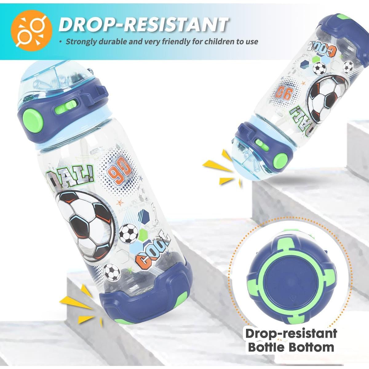 Botella de Agua Reutilizable YOYTOO 650ml con Popote y Tapa a Prueba de Fugas