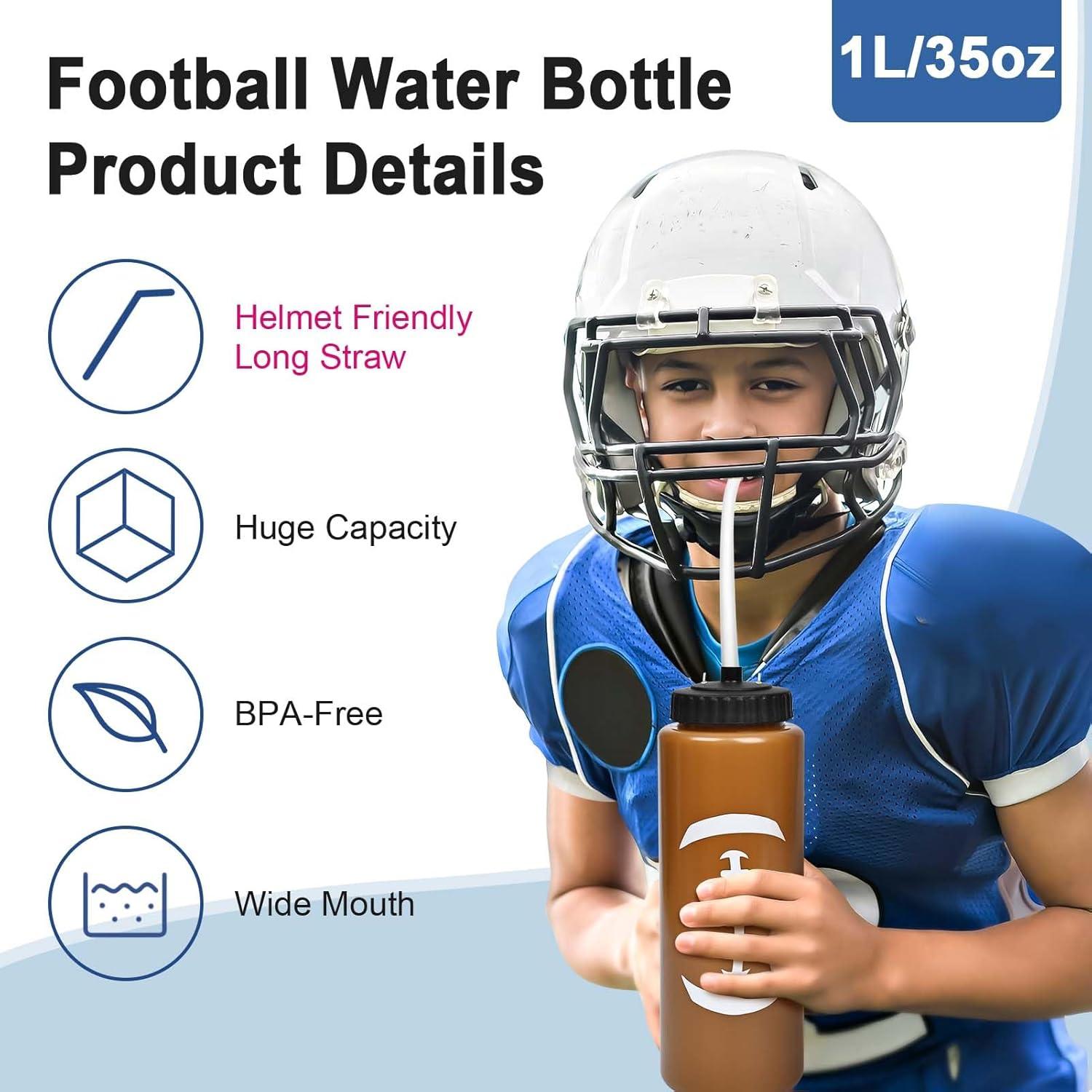 Botella de Agua de Fútbol RhythmFit 1L con Pajilla y Stickers