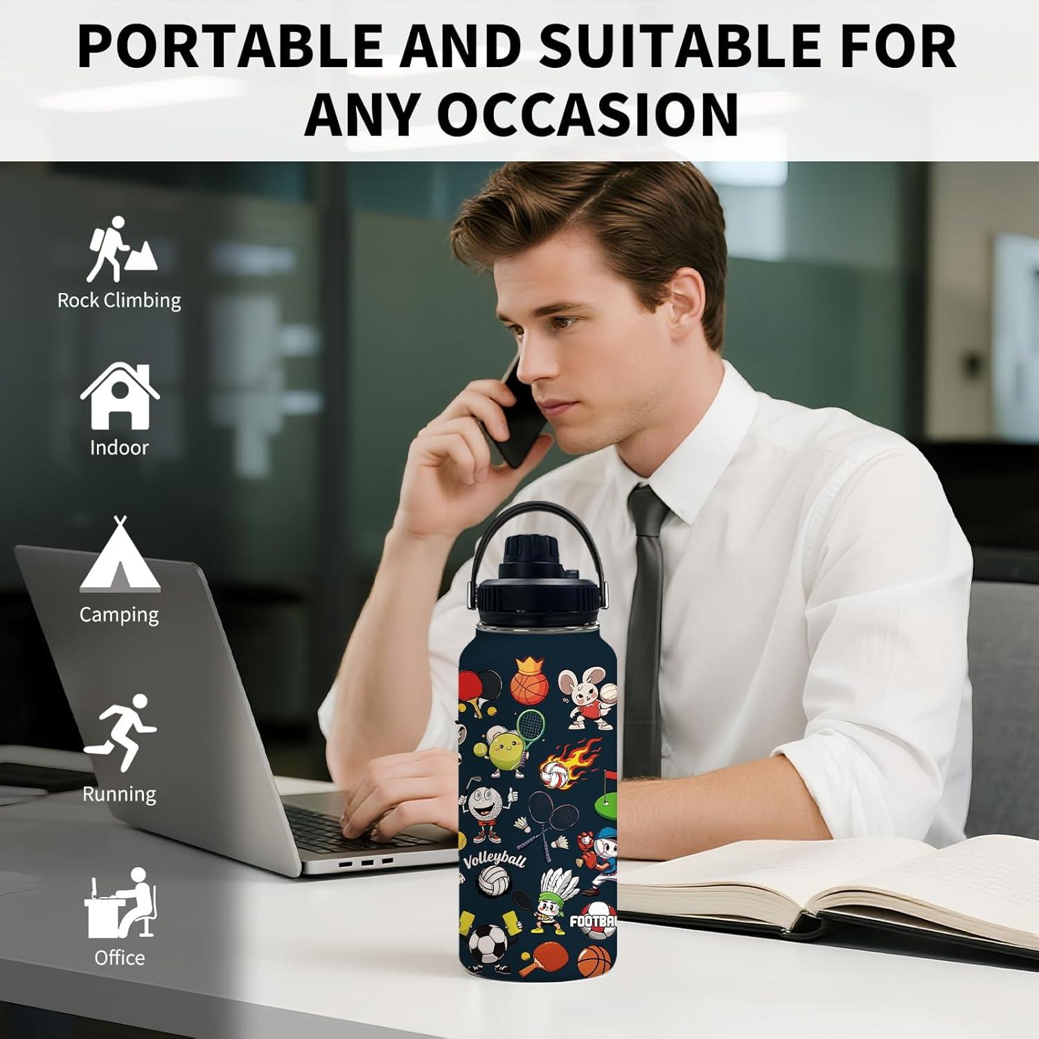 Botella de Agua Deportiva Uibunoo 32oz Acero Inoxidable