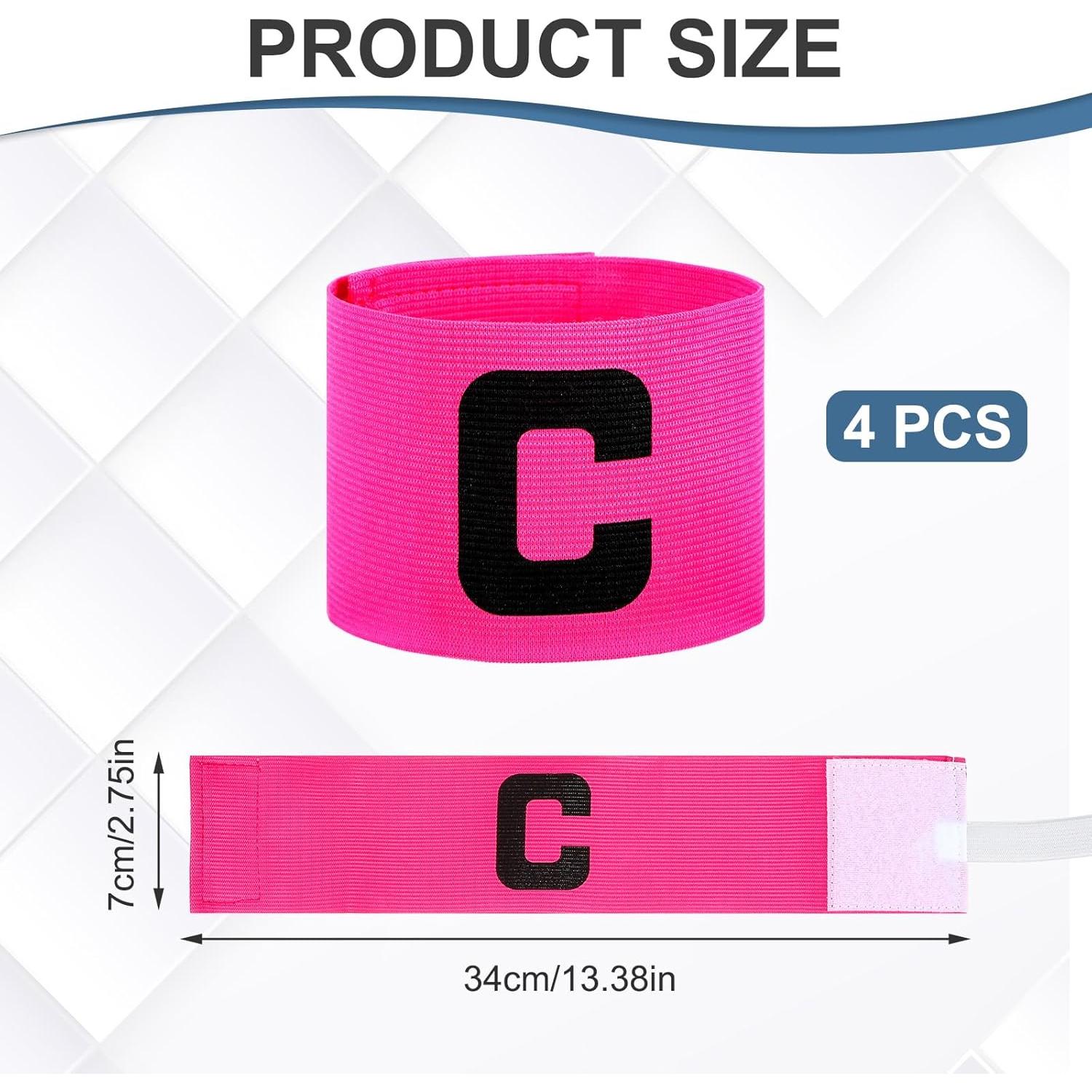 4 Brazaletes de Capitán Rosa SynHHergyx para Fútbol y Baloncesto