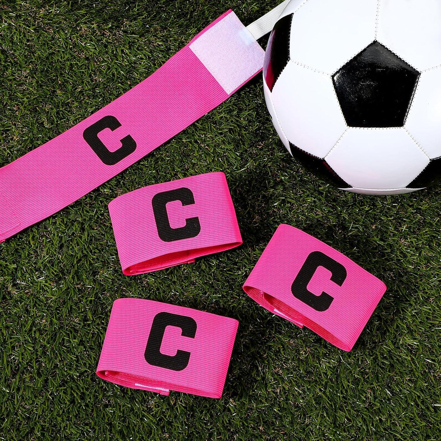 4 Brazaletes de Capitán Rosa SynHHergyx para Fútbol y Baloncesto