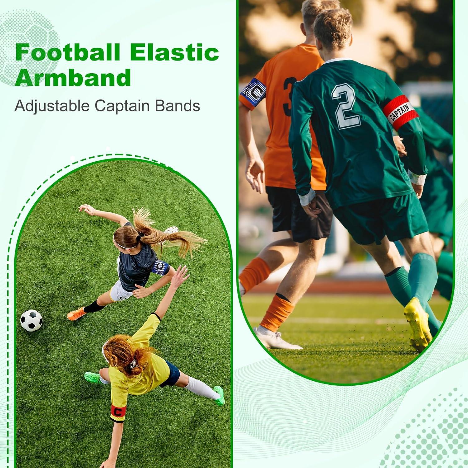 Brazalete de Capitán de Fútbol PATIKIL 6 Pcs Ajustable Nylon
