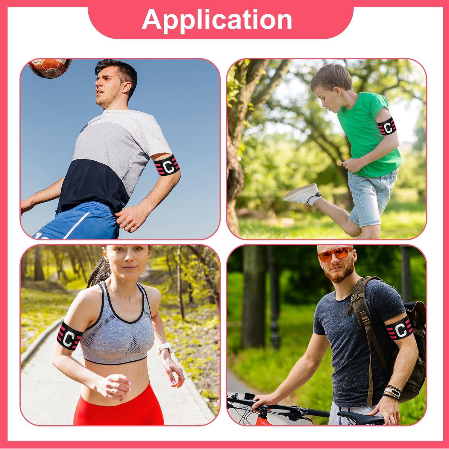 6 Brazaletes de Capitán GEEHUA Ajustables 31x6.5cm Rojo Negro