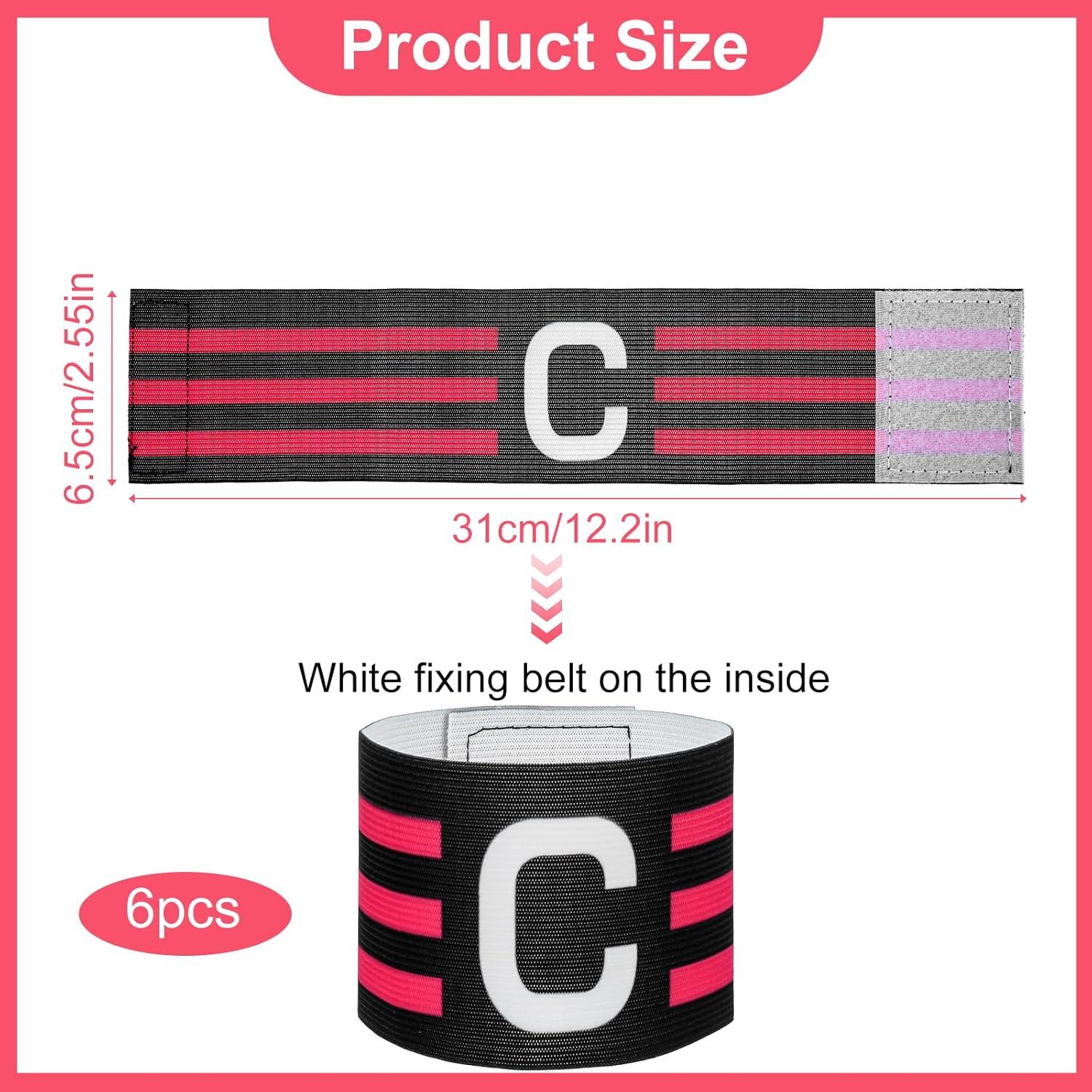 6 Brazaletes de Capitán GEEHUA Ajustables 31x6.5cm Rojo Negro