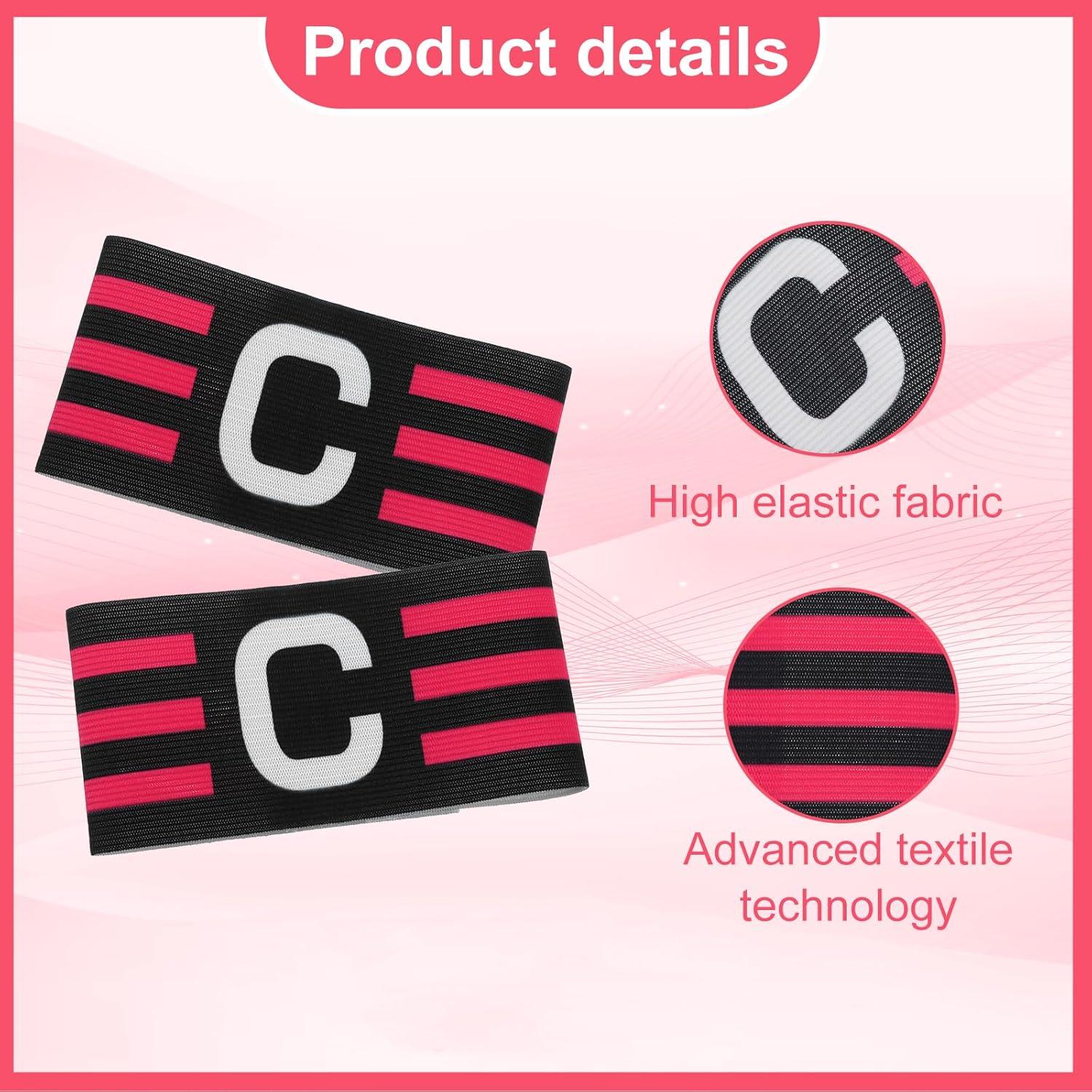 6 Brazaletes de Capitán GEEHUA Ajustables 31x6.5cm Rojo Negro