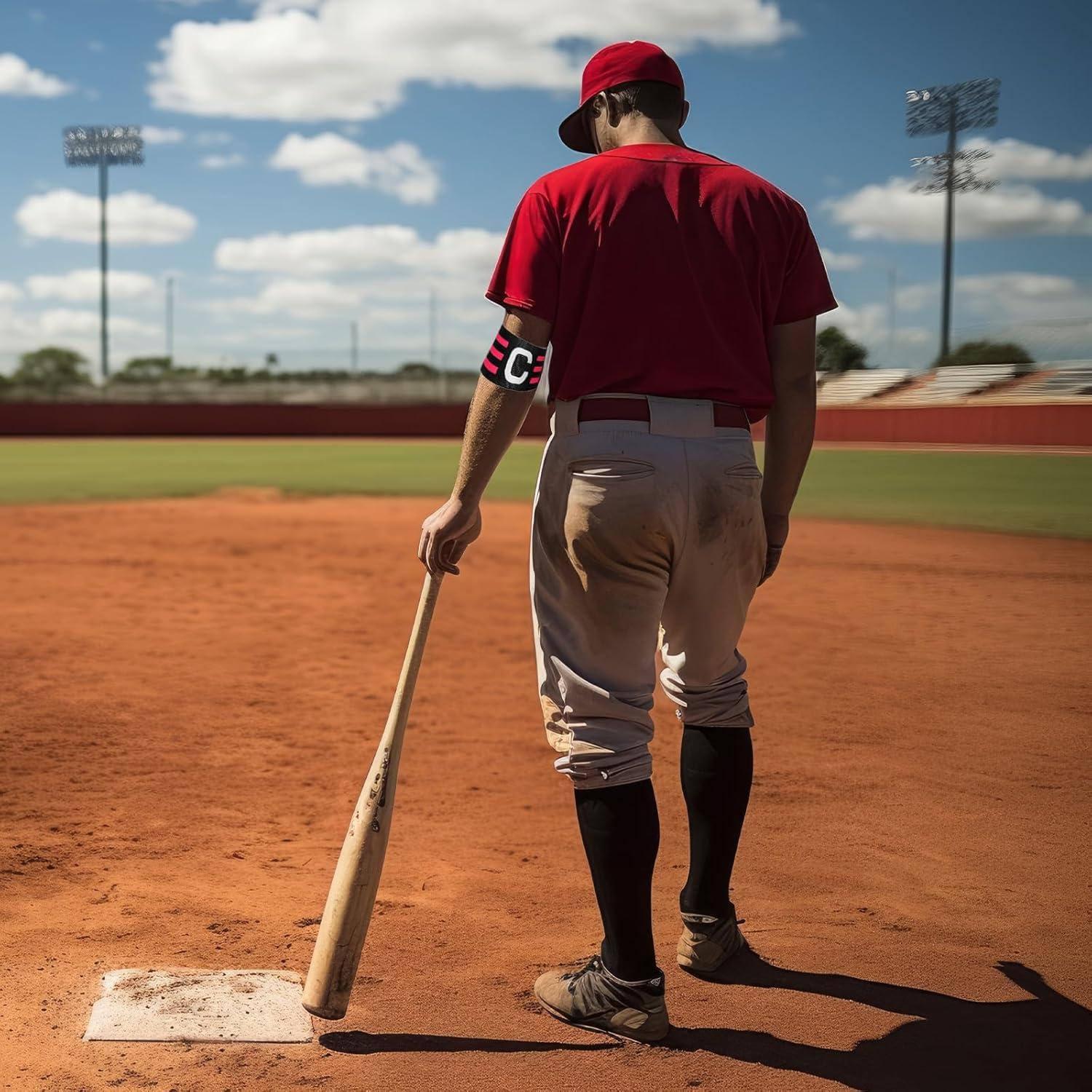 6 Brazaletes de Capitán GEEHUA Ajustables 31x6.5cm Rojo Negro