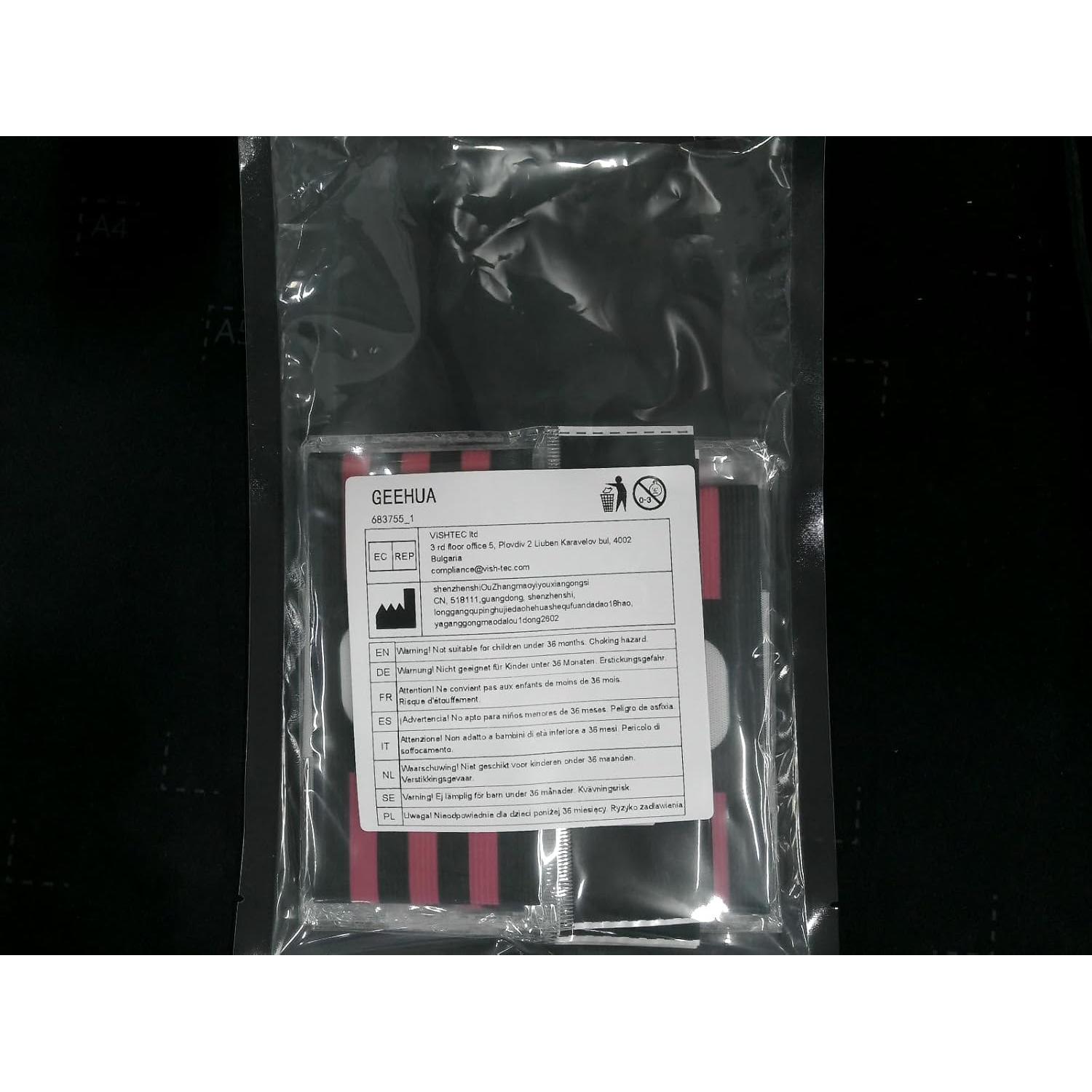 6 Brazaletes de Capitán GEEHUA Ajustables 31x6.5cm Rojo Negro